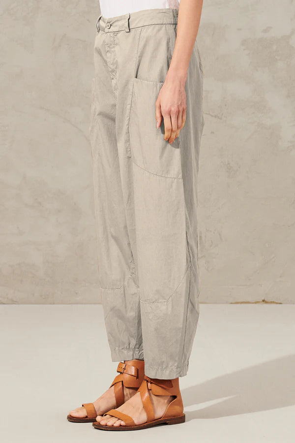 COTTON PANEL PANT PEARL GREY