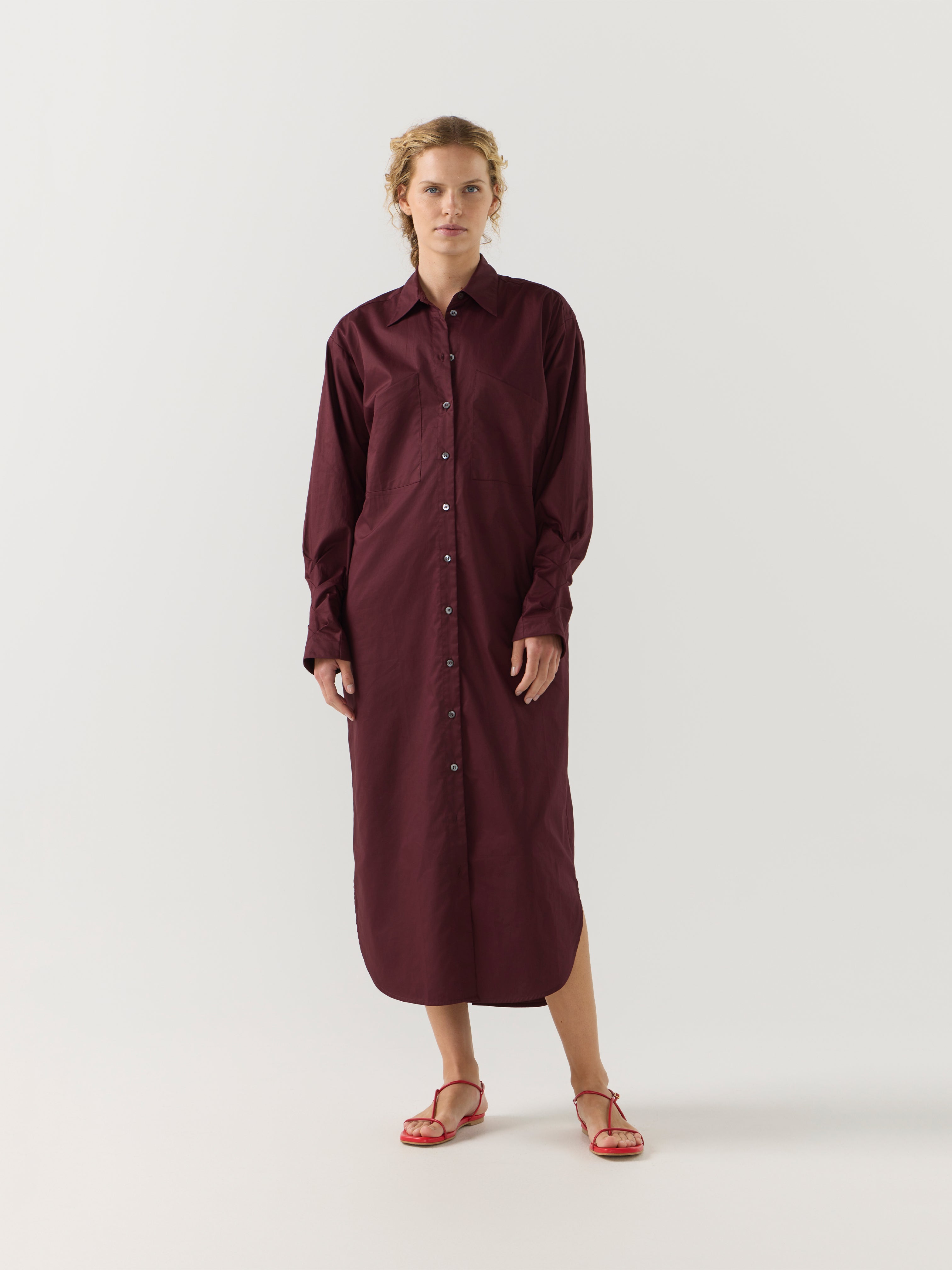 DOLLY DRESS BURGUNDY