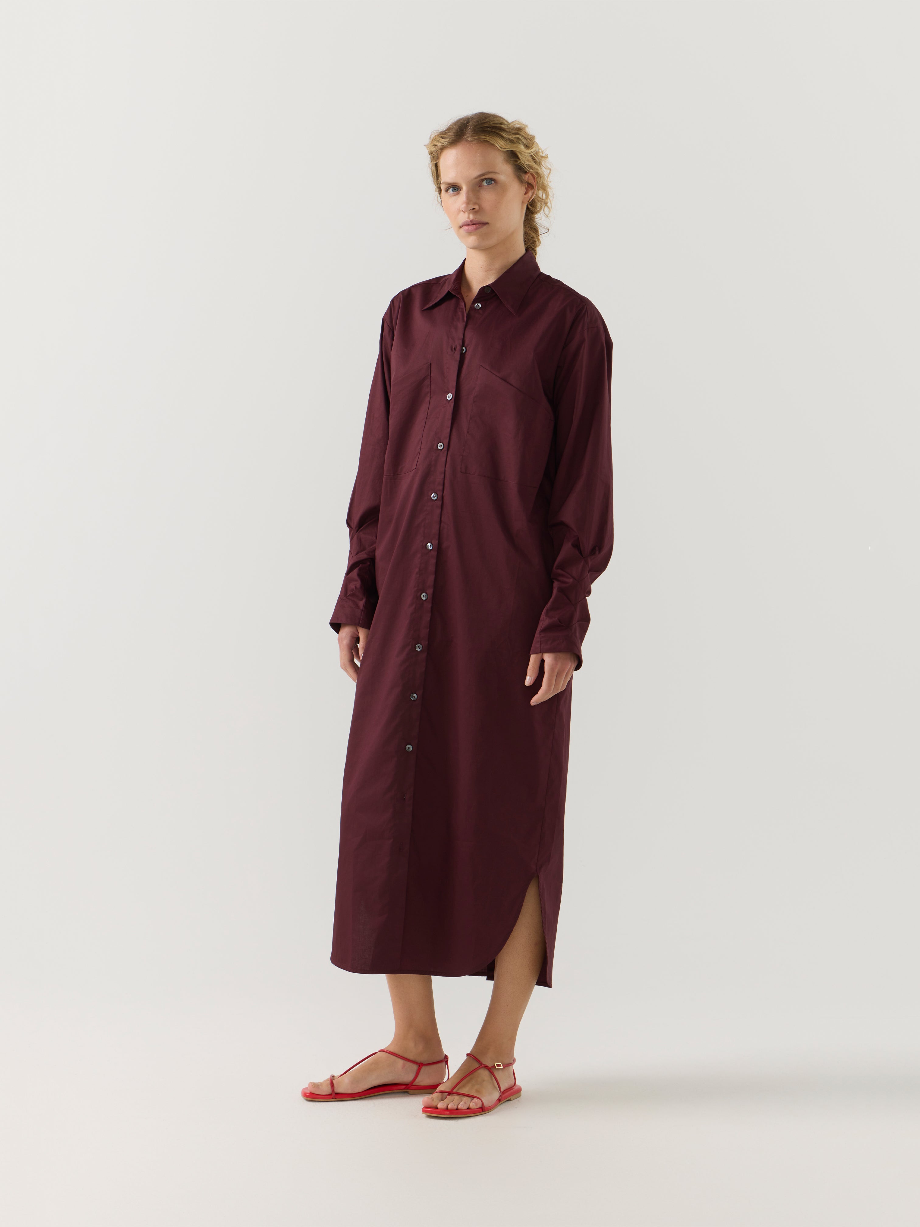 DOLLY DRESS BURGUNDY