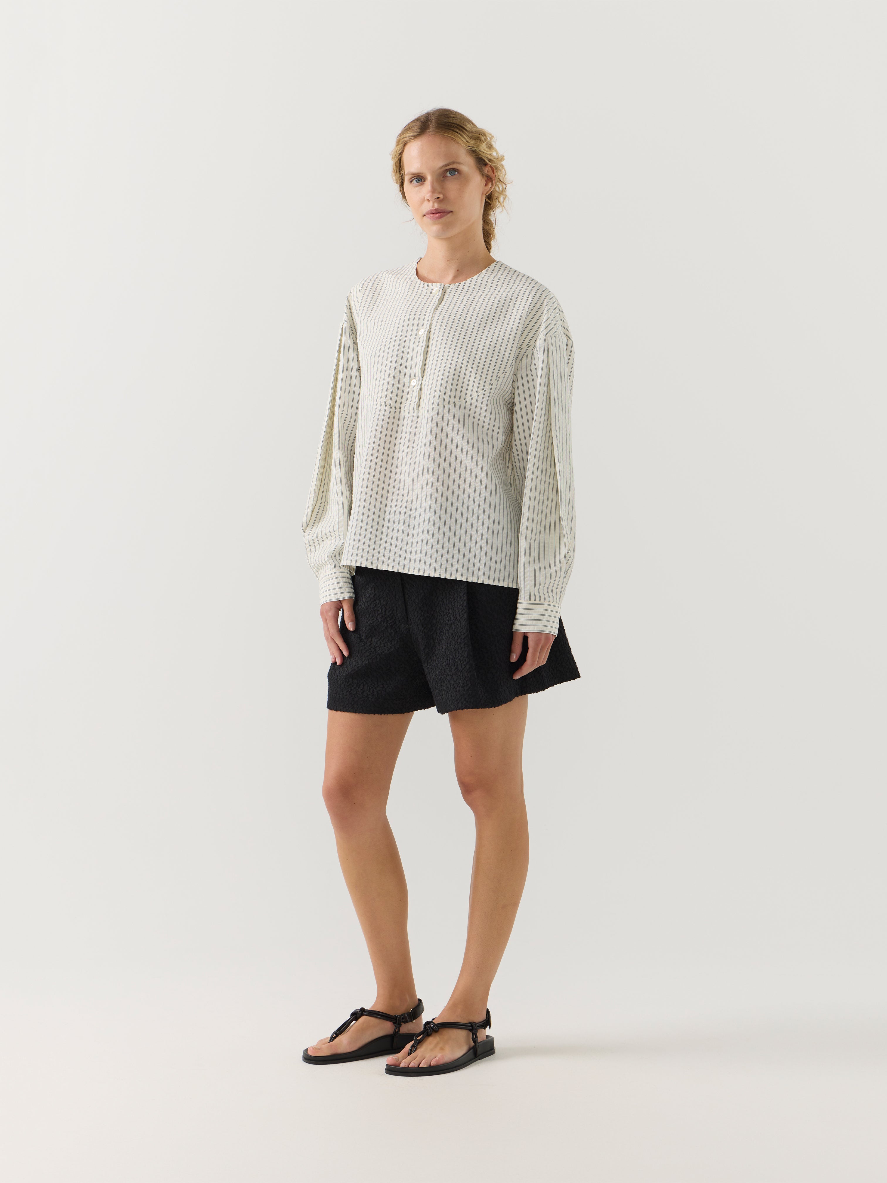 EDEN SHIRT BASIL STRIPE SEERSUCKER