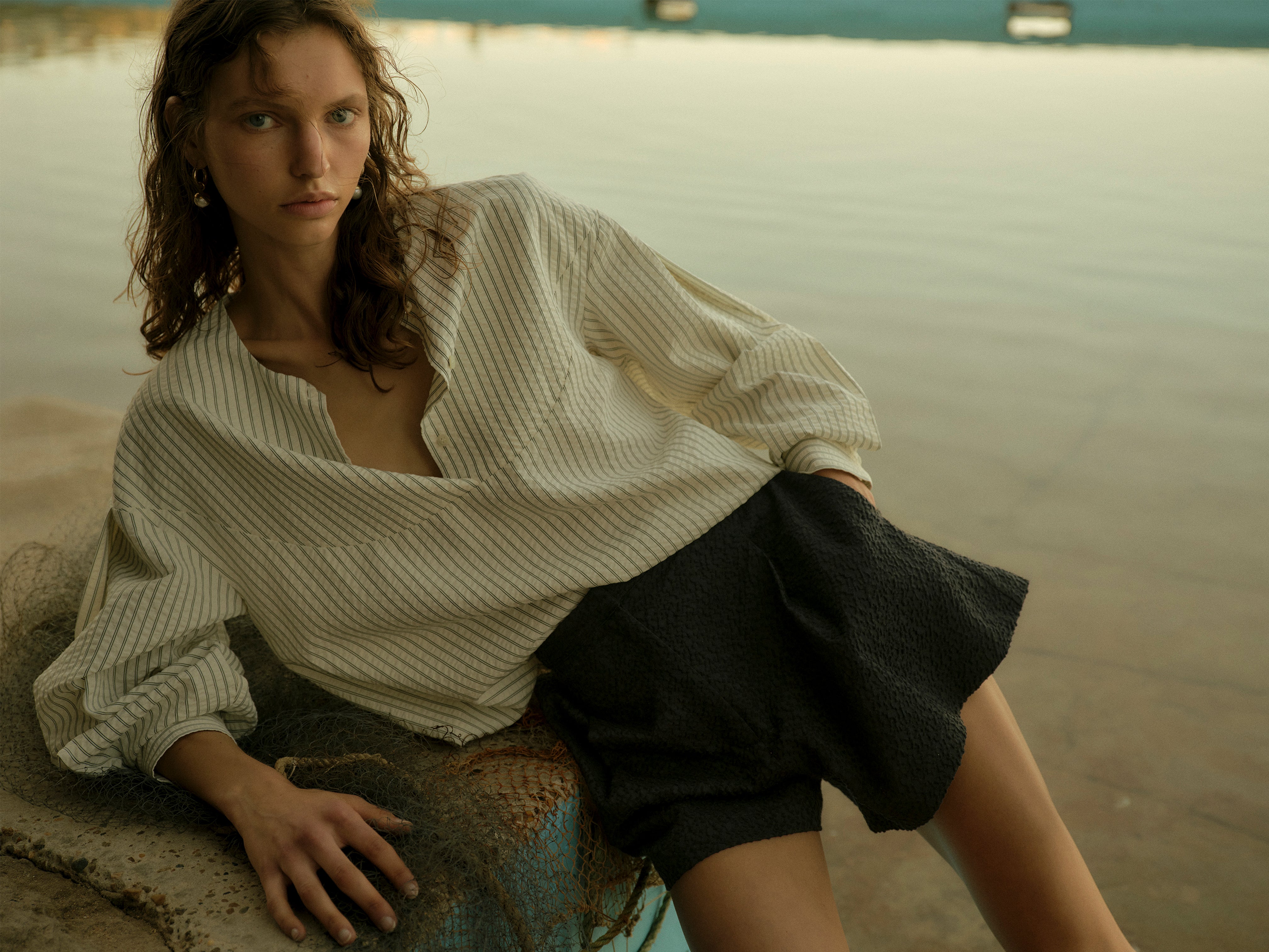EDEN SHIRT BASIL STRIPE SEERSUCKER