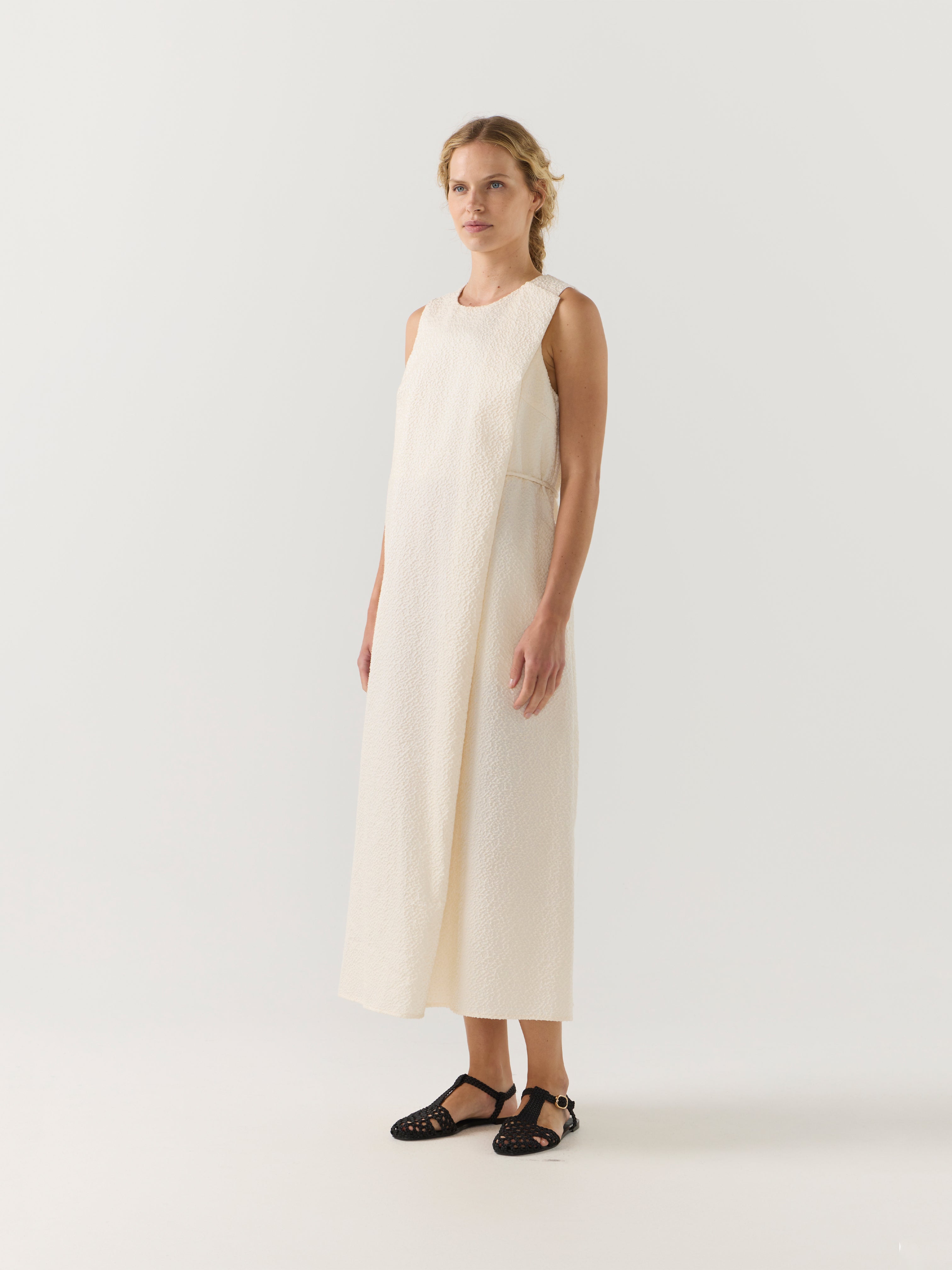 QUINN DRESS IVORY JACQUARD