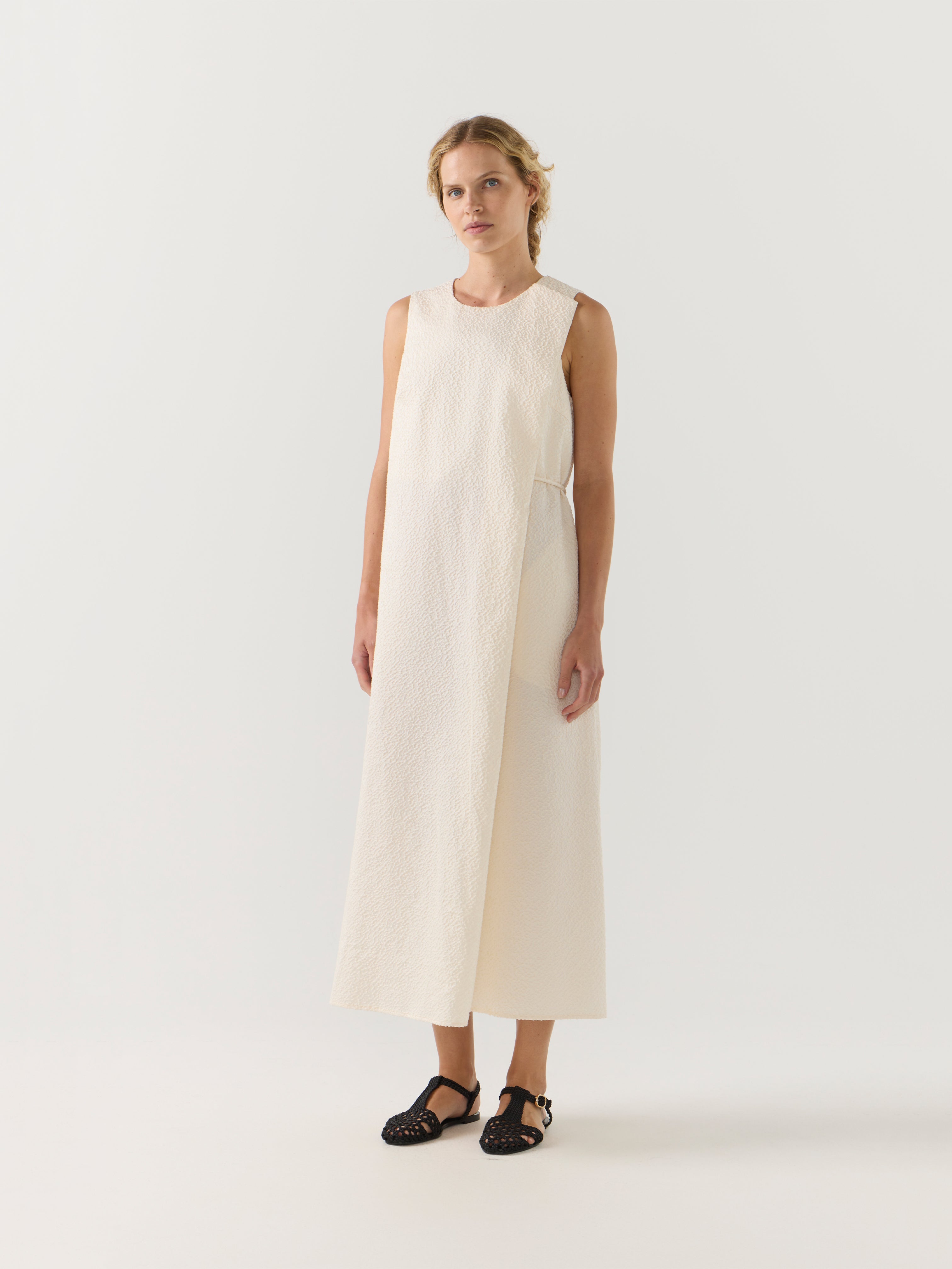 QUINN DRESS IVORY JACQUARD