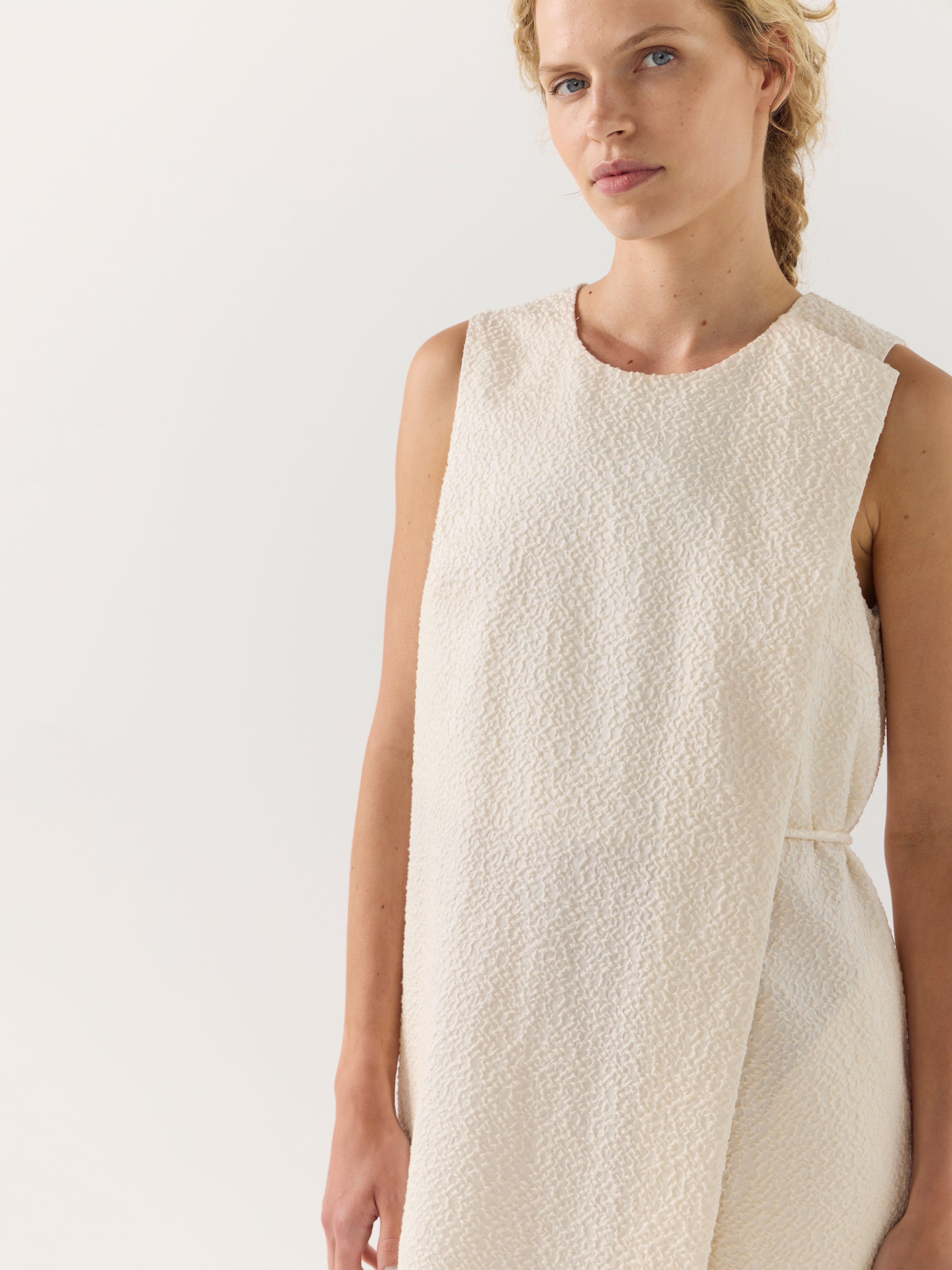 QUINN DRESS IVORY JACQUARD
