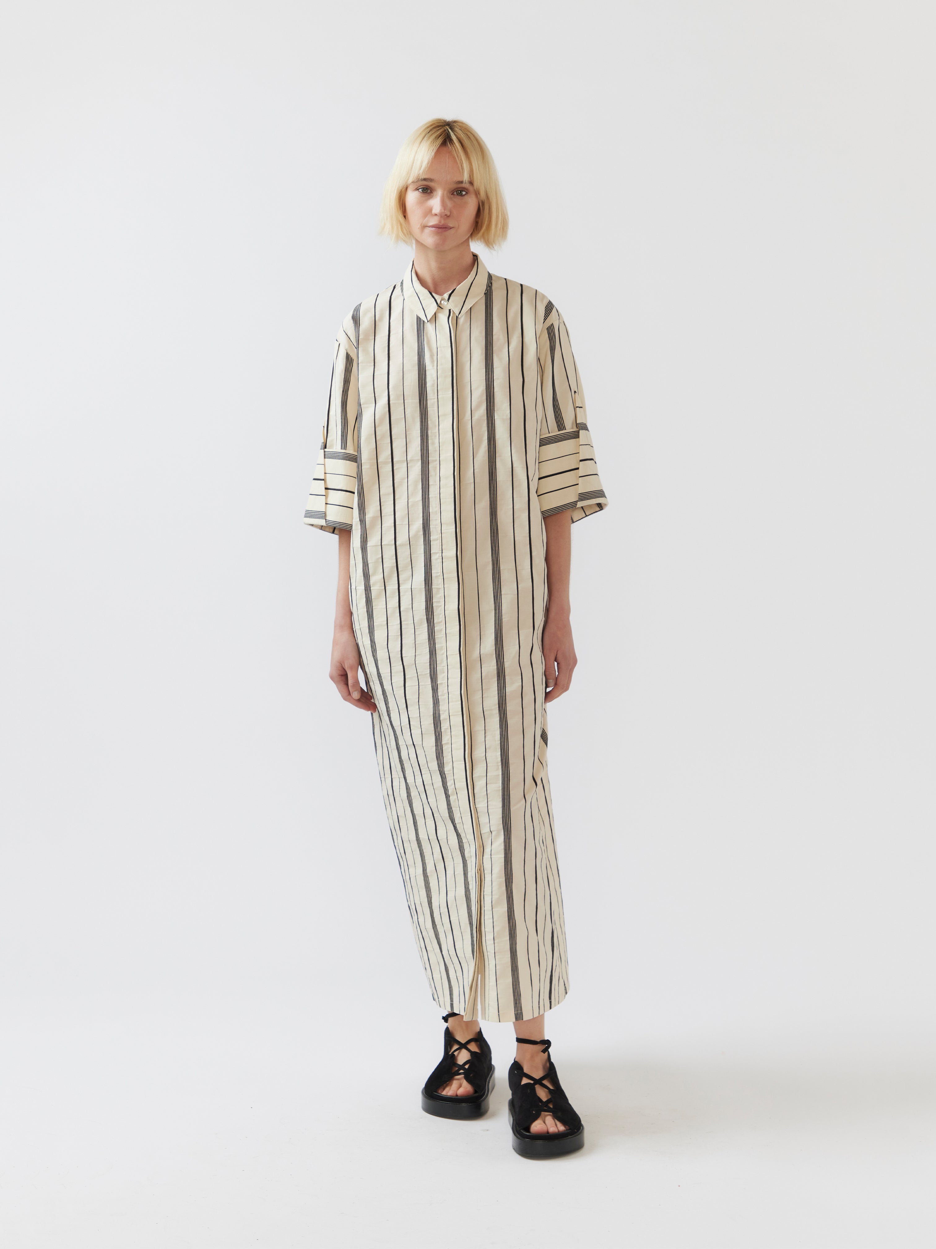YUI DRESS STRIPE JACQUARD