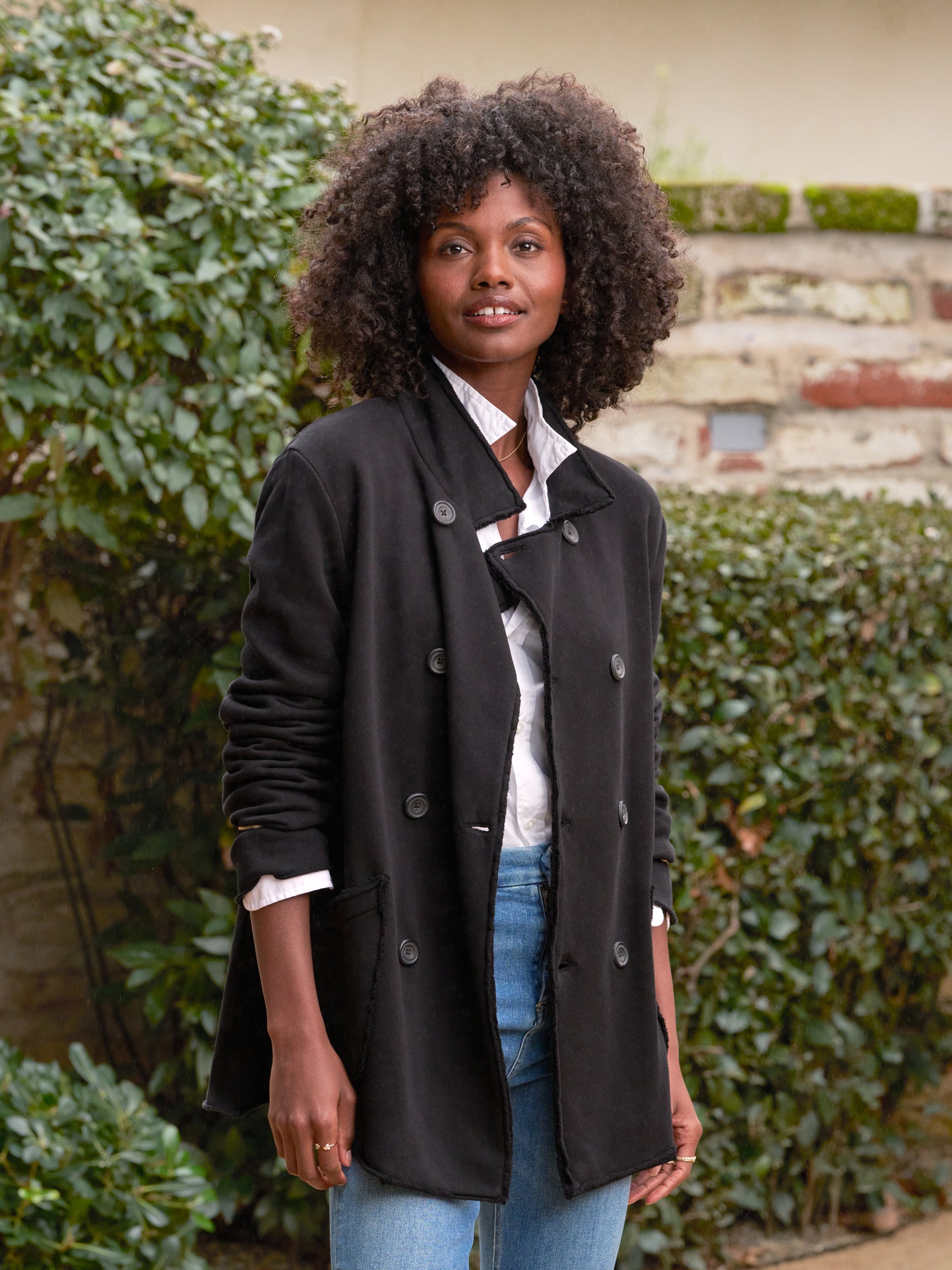 BELFAST PEACOAT TRIPLE FLEECE BLACK