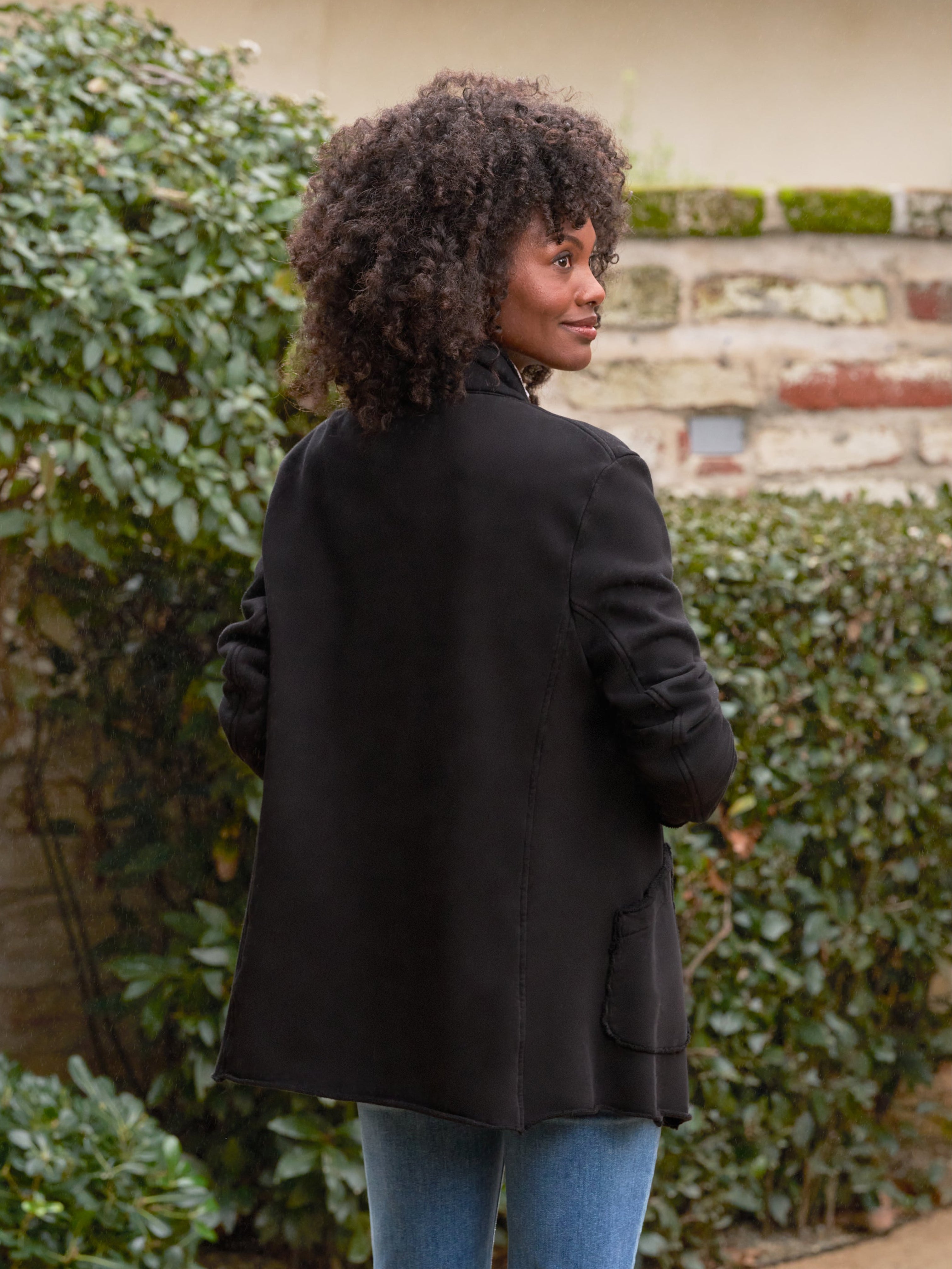 BELFAST PEACOAT TRIPLE FLEECE BLACK