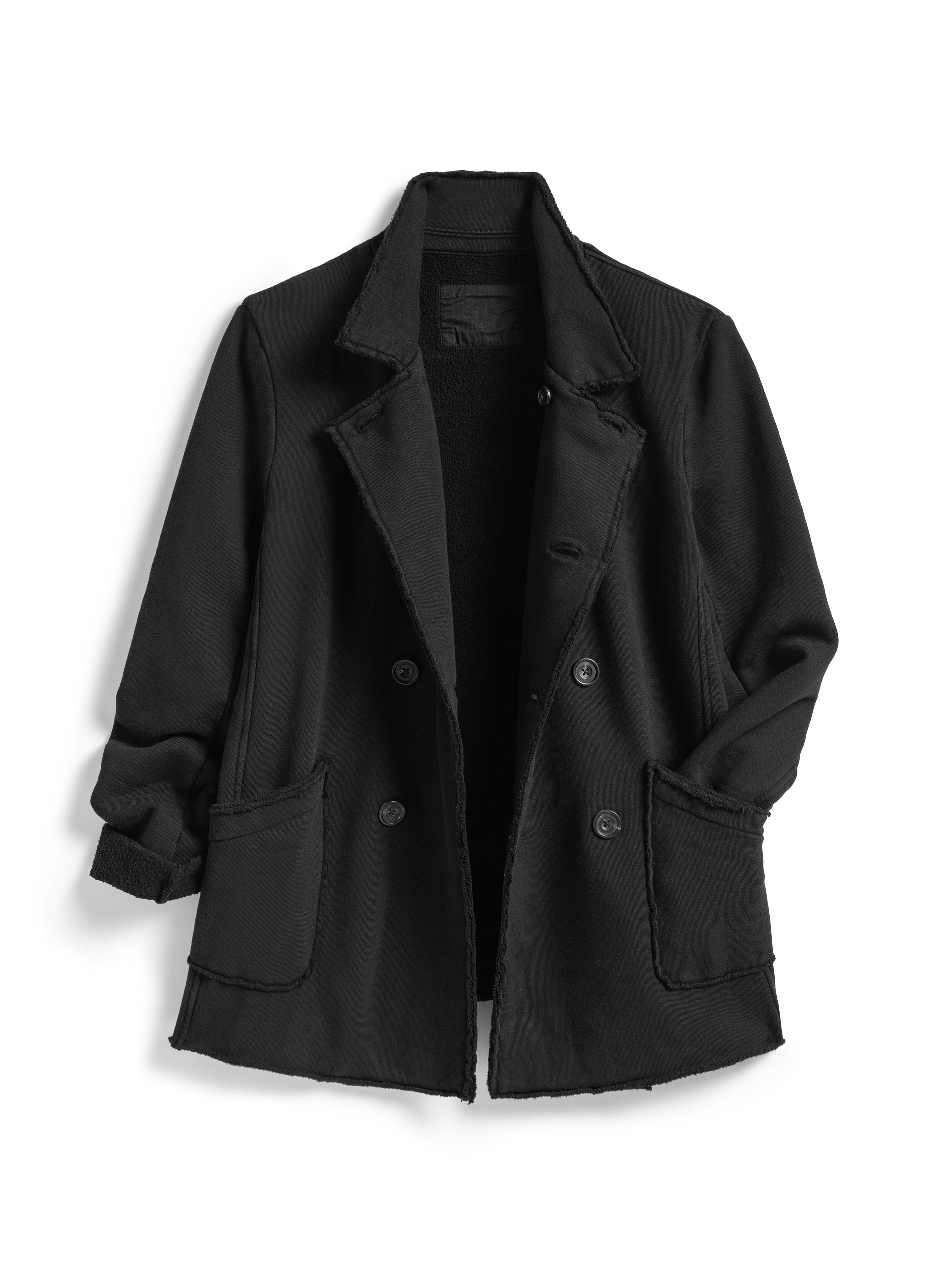 BELFAST PEACOAT TRIPLE FLEECE BLACK