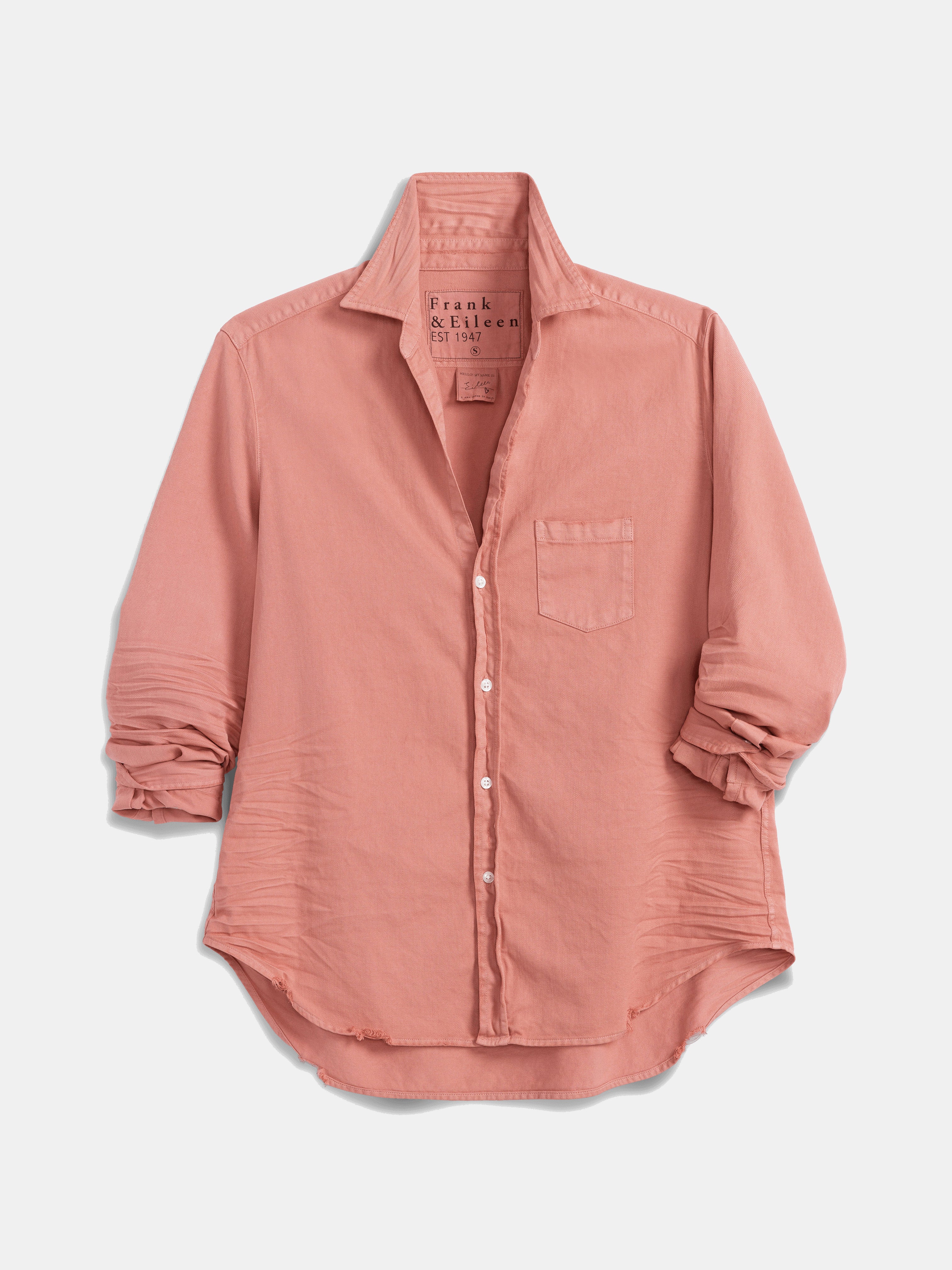 EILEEN TATTERED DENIM SHIRT ADOBE