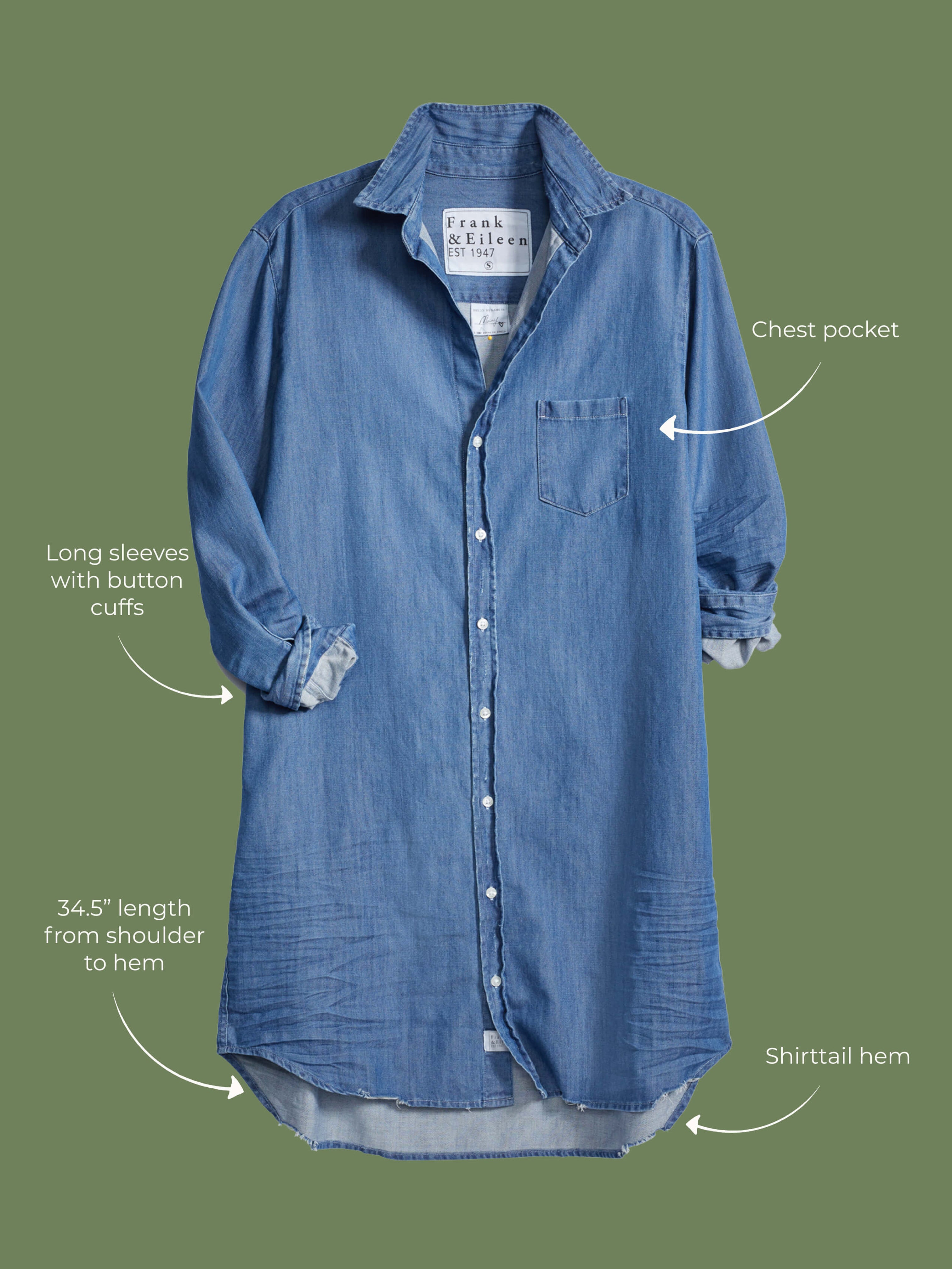MARY SHIRT DRESS VINTAGE STONEWASHED INDIGO