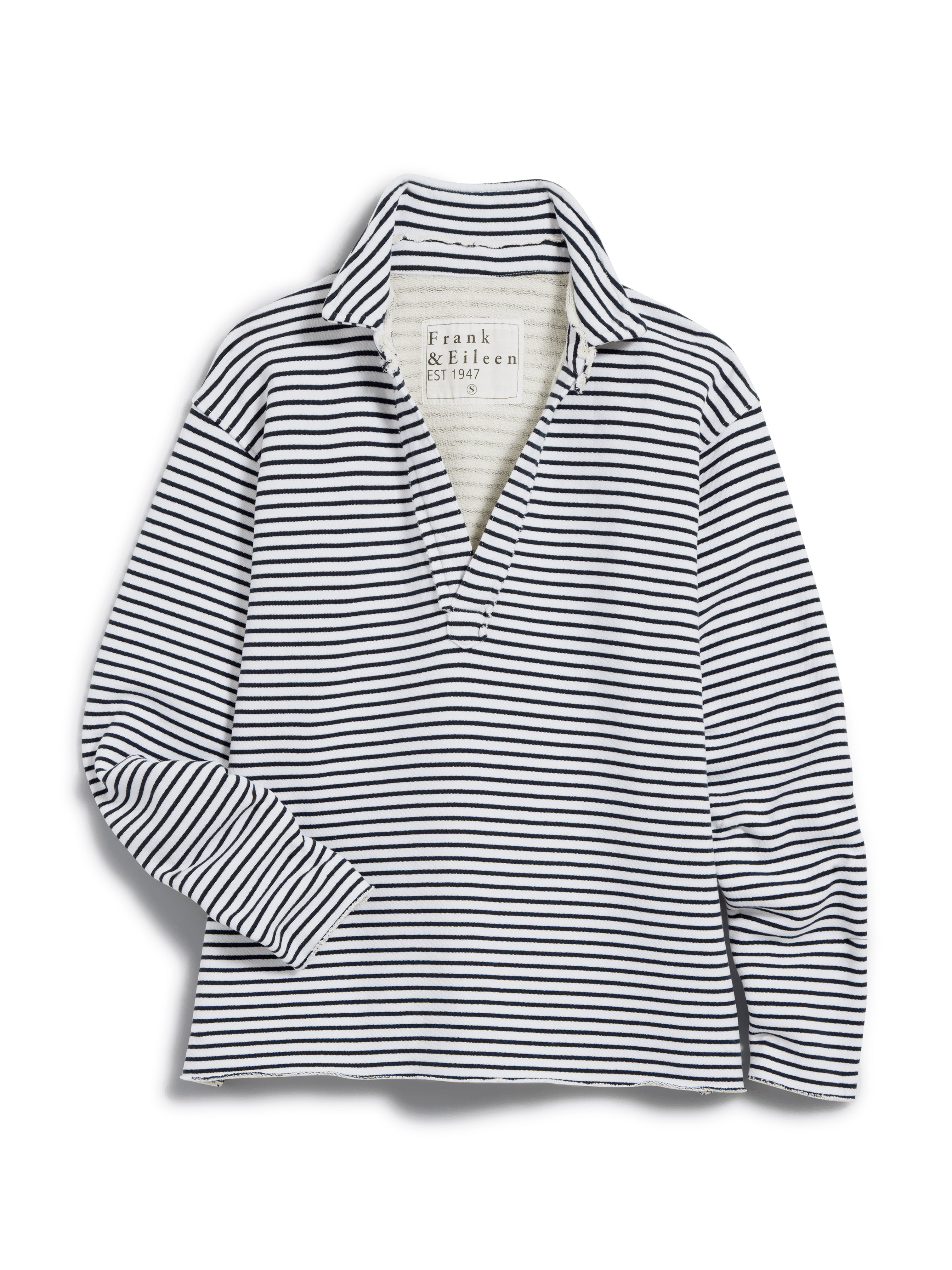 PATRICK TRIPLE FLEECE HENLEY WHITE & BRITISH ROYAL NAVY