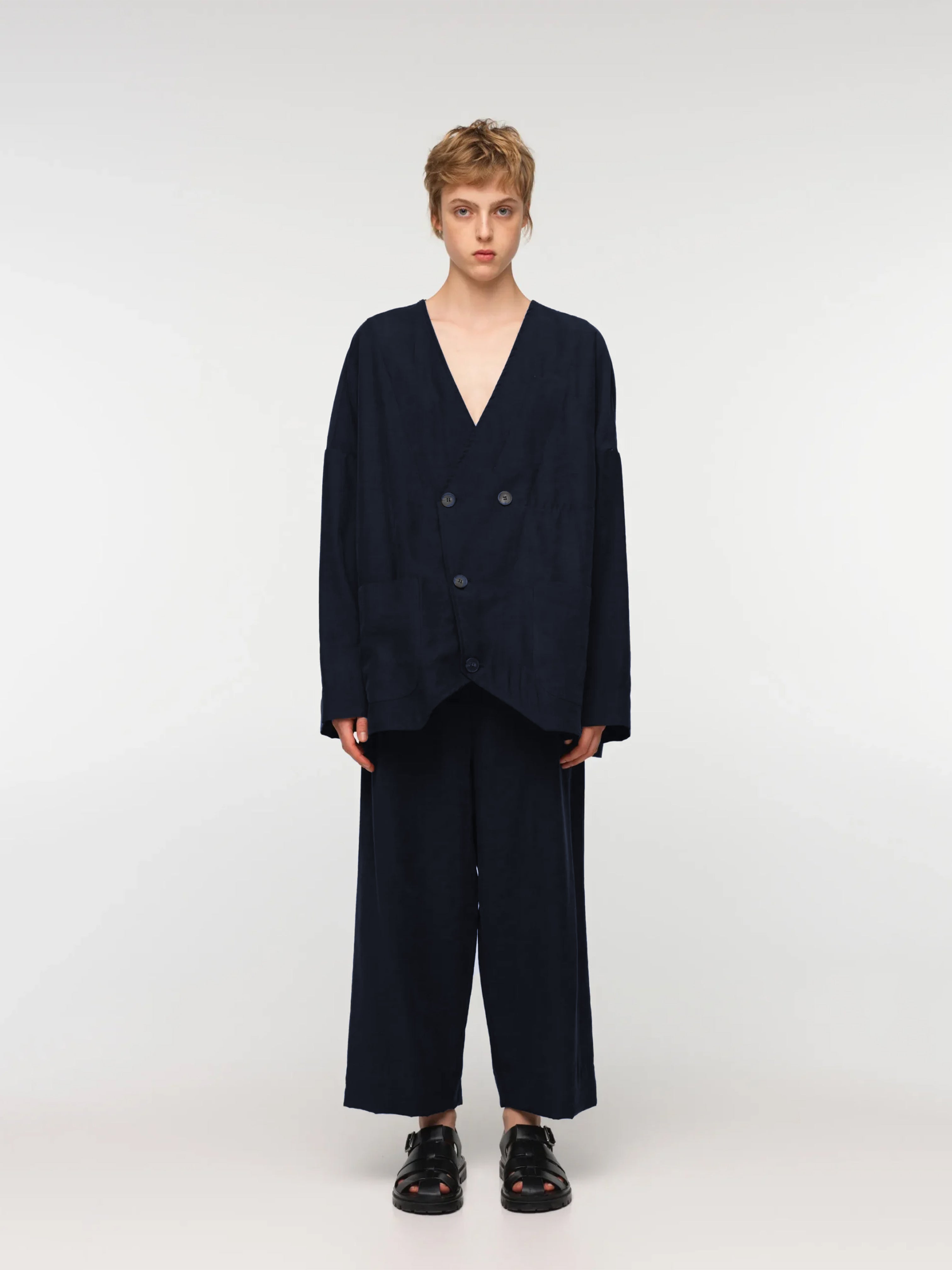 ESTRELLIAS REVERSIBLE OVERSIZED JACKET DARK NAVY