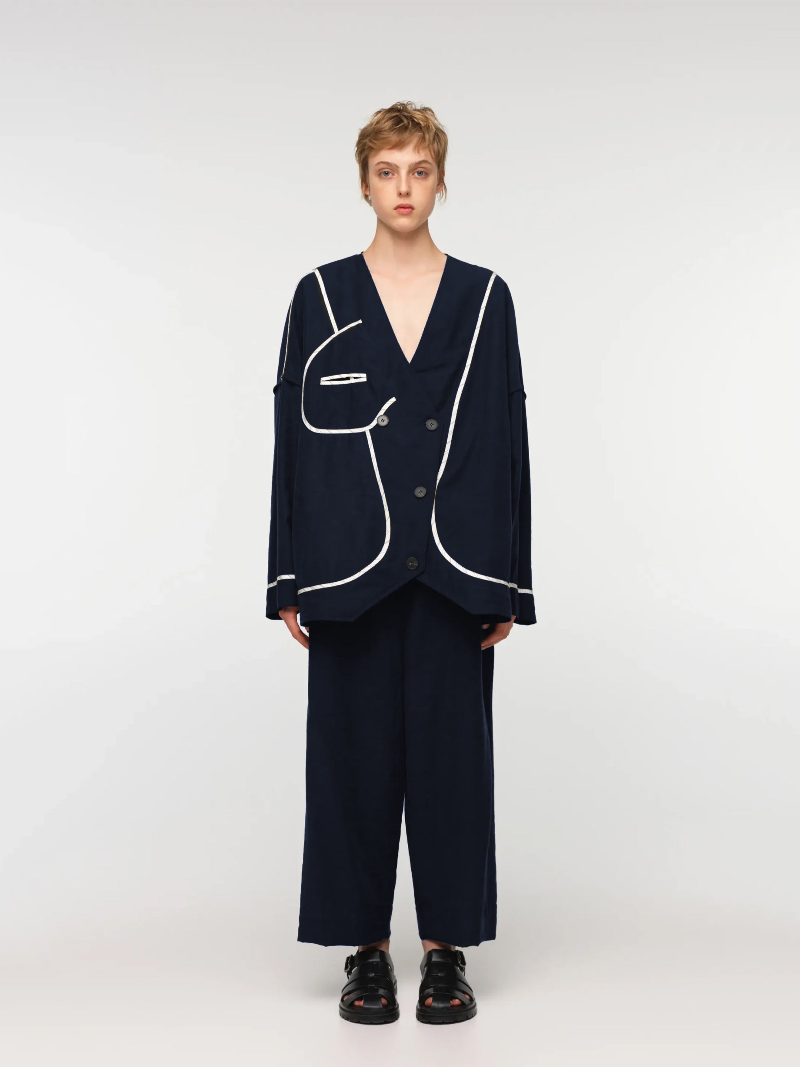 ESTRELLIAS REVERSIBLE OVERSIZED JACKET DARK NAVY