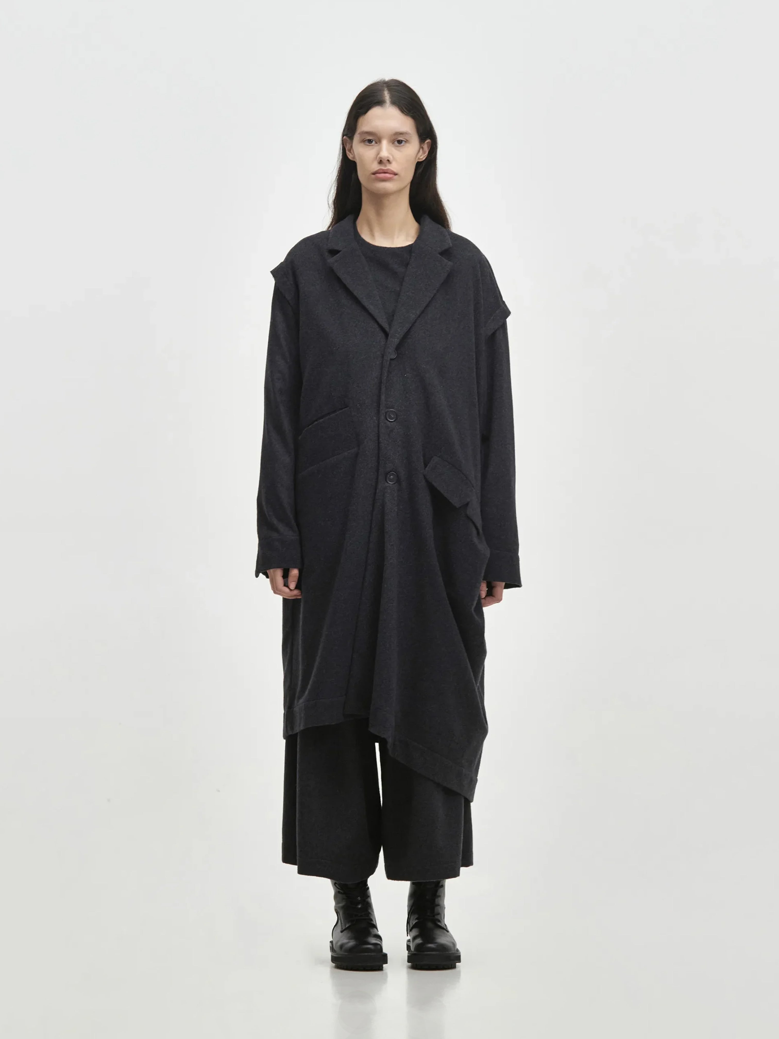 ABREN LONG LINE JACKET BLACK