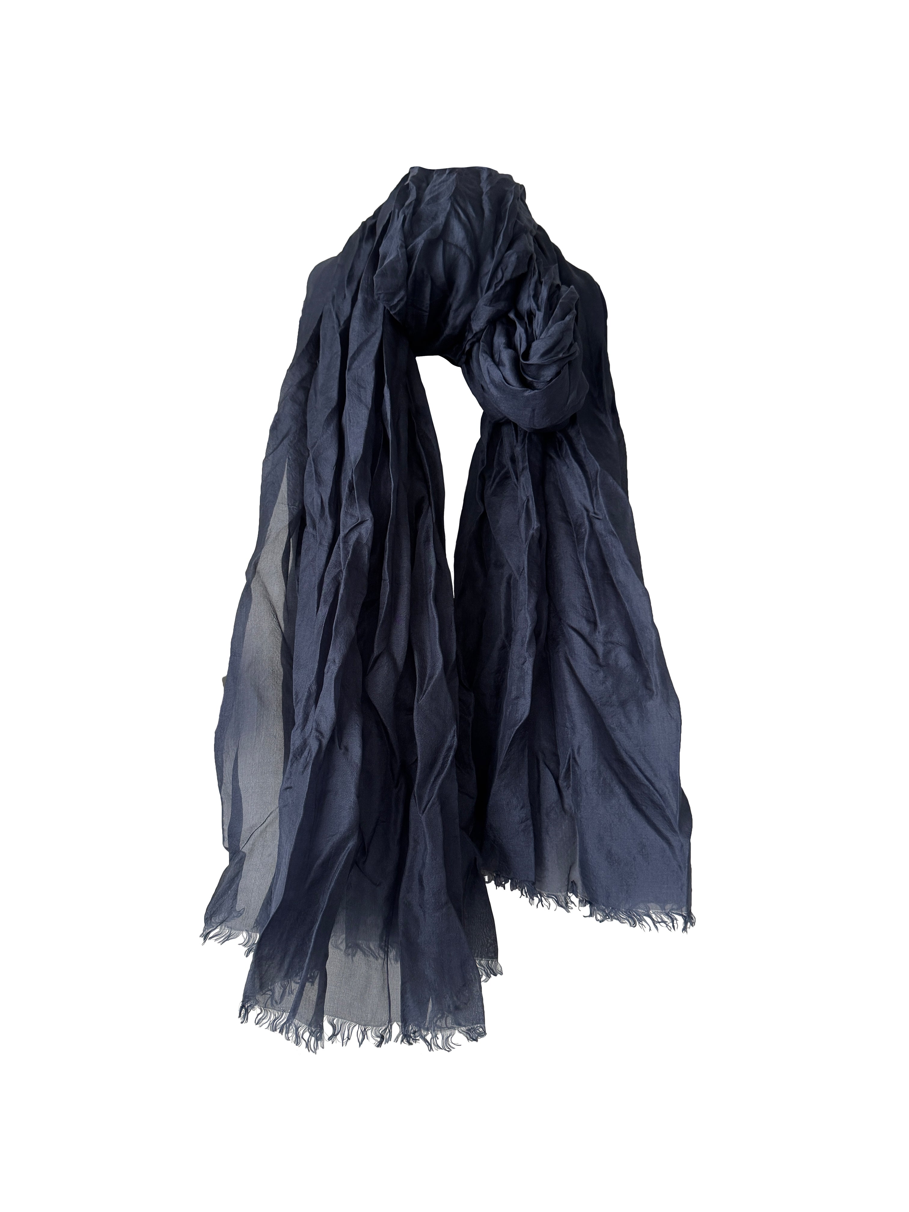 SILK SCARF DARK DENIM