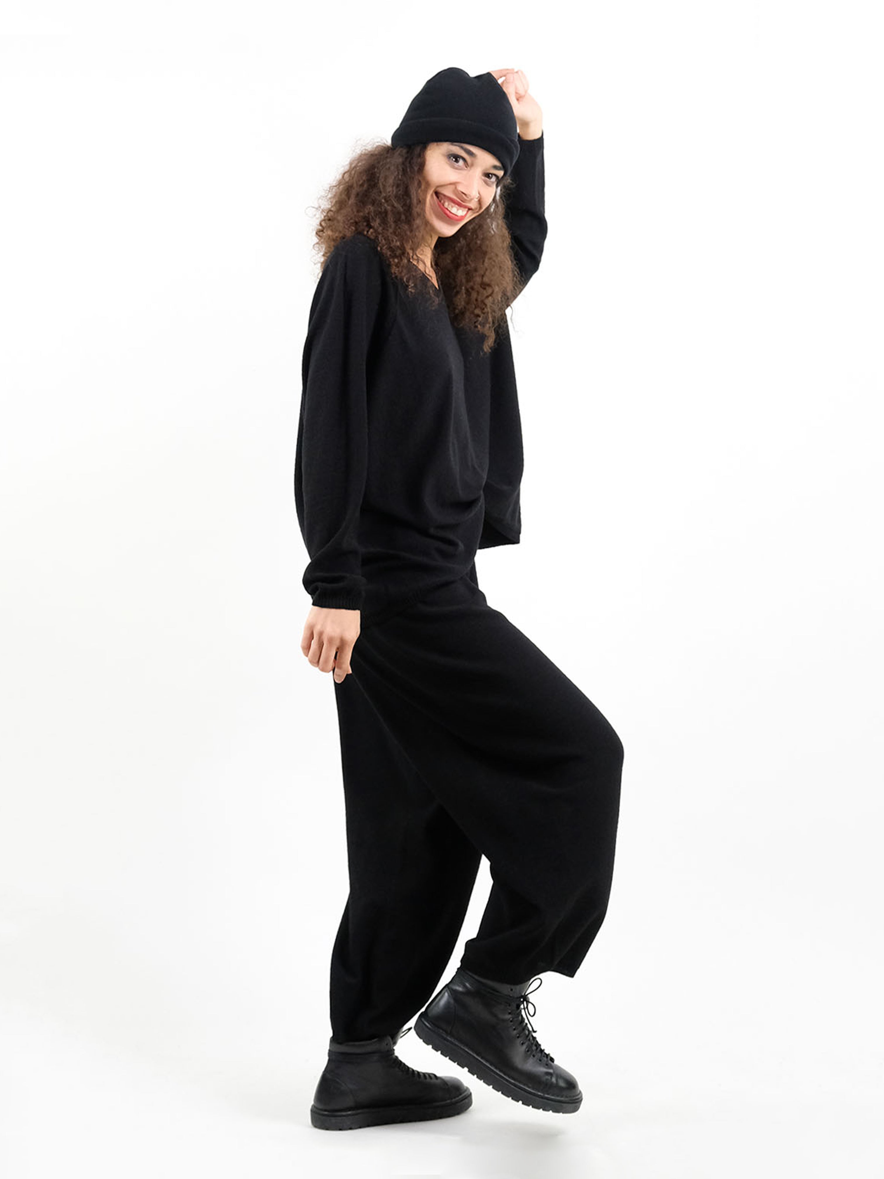 WOOL KNIT PANT BLACK