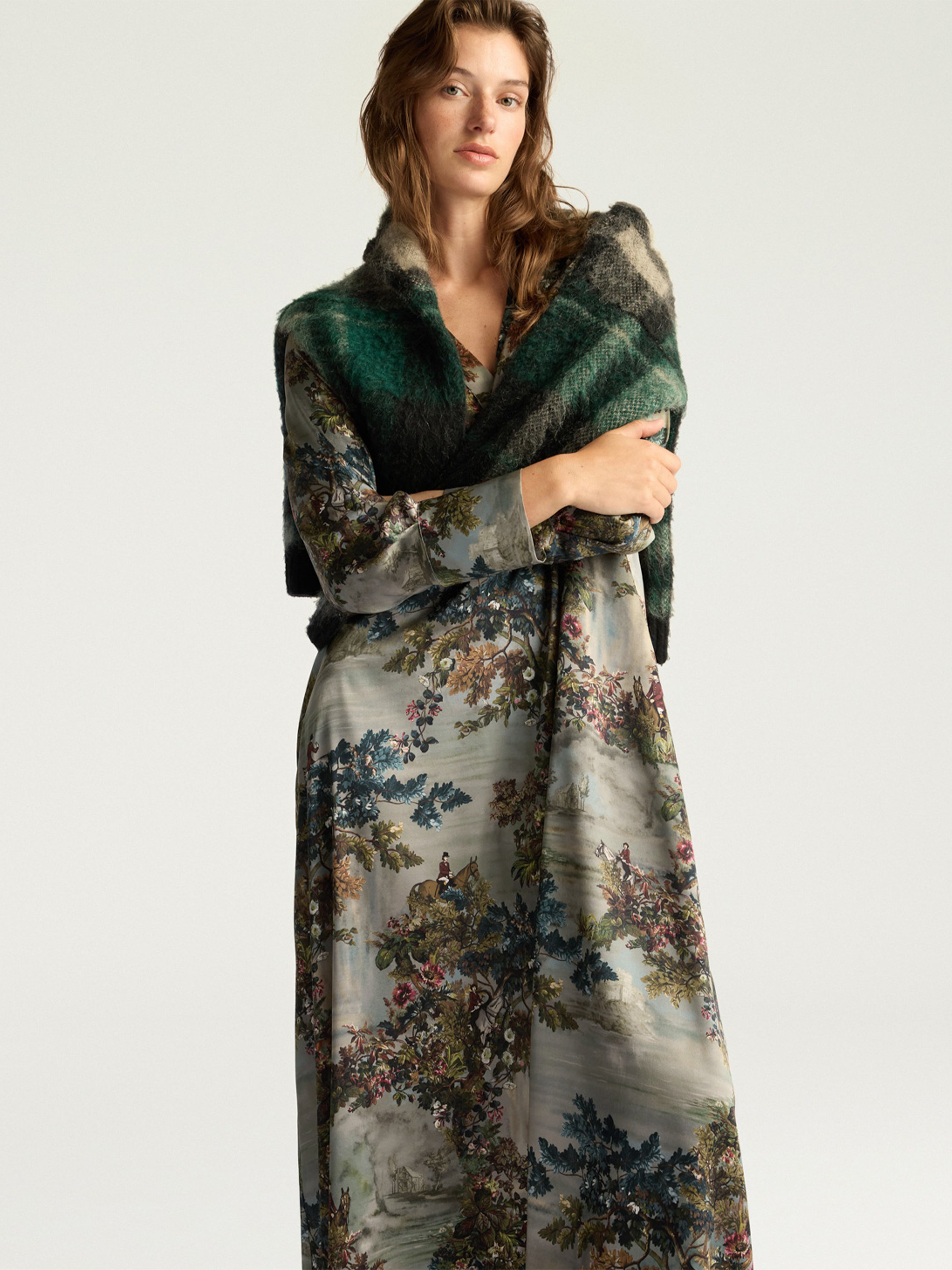 AMARA PRINTED SILK SATIN DRESS MULTICOLOUR