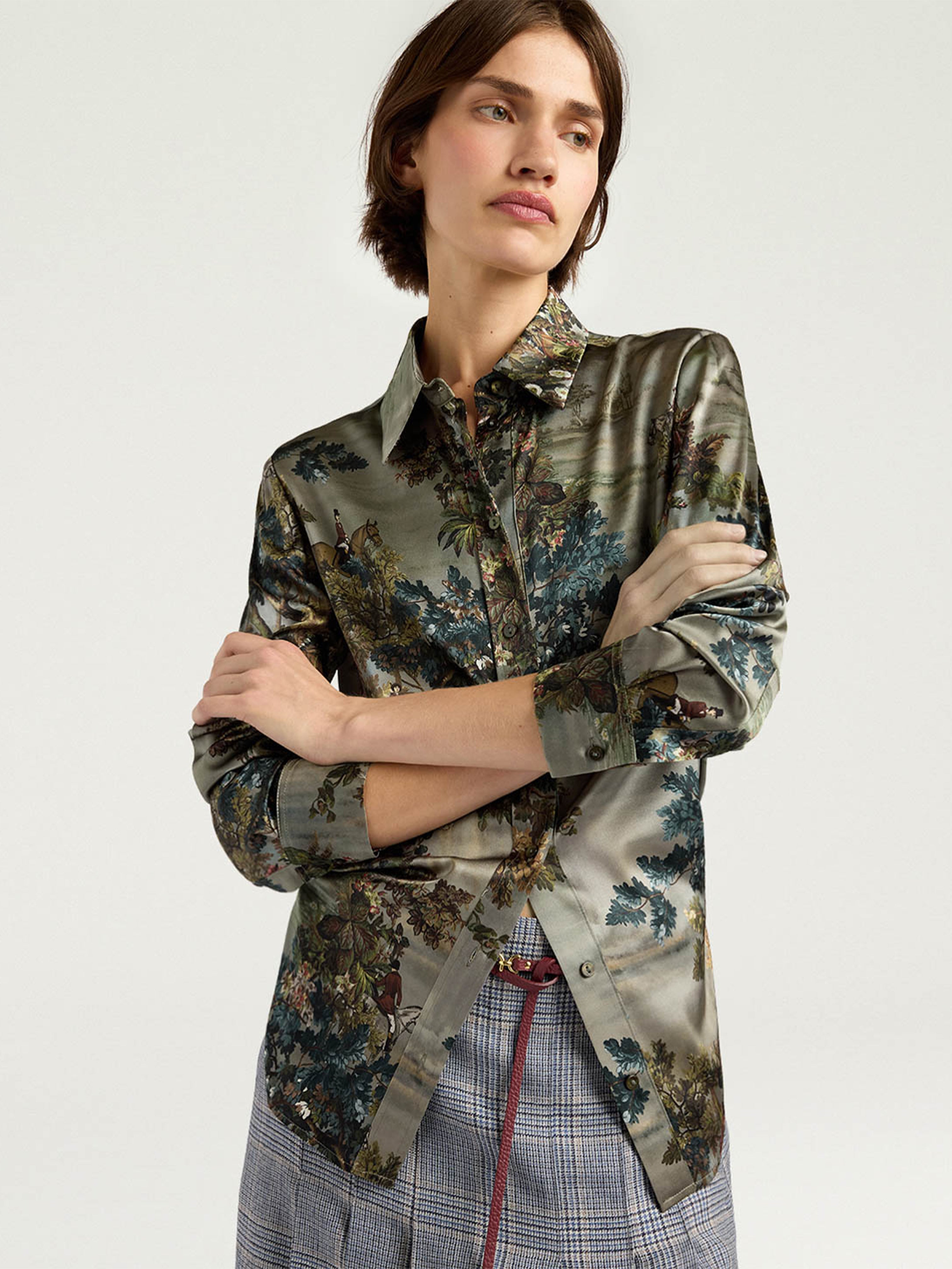CORA SHIRT MULTICOLOUR MUD / FANGO