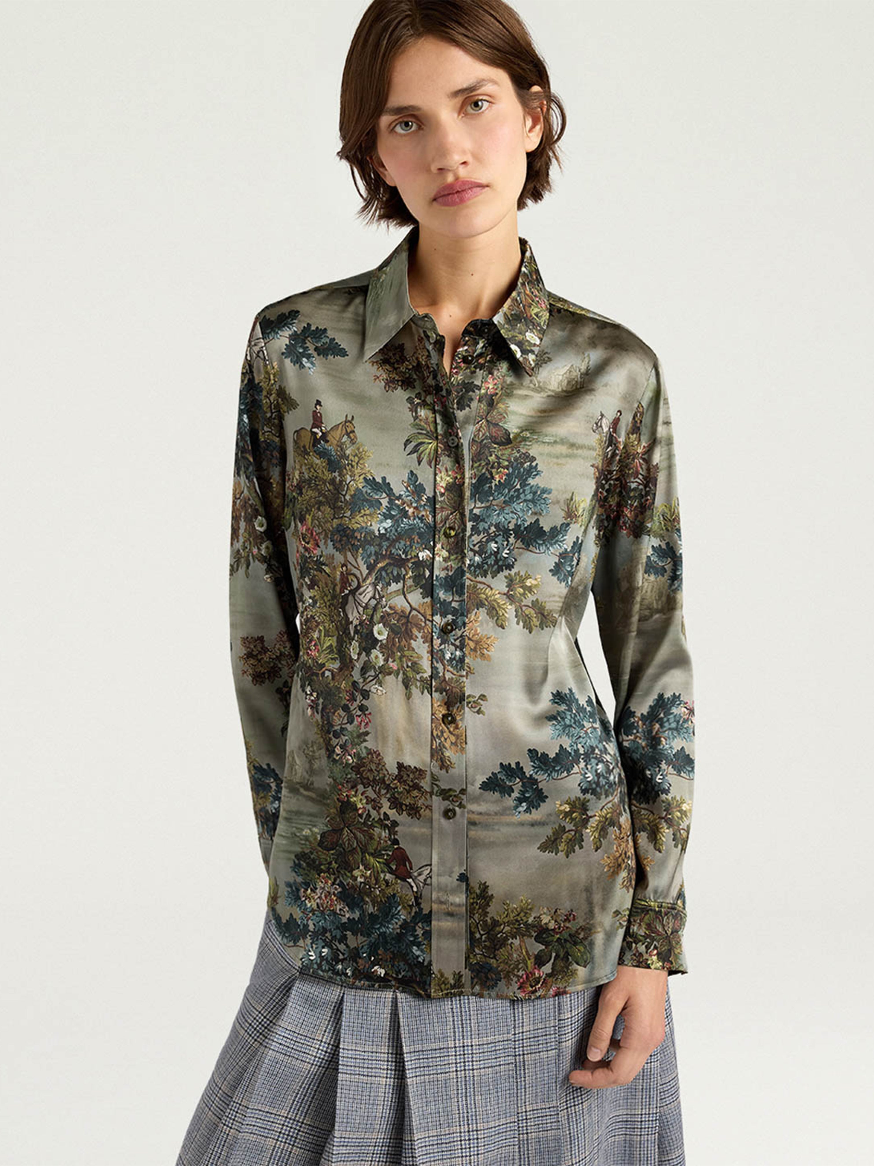 CORA SHIRT MULTICOLOUR MUD / FANGO