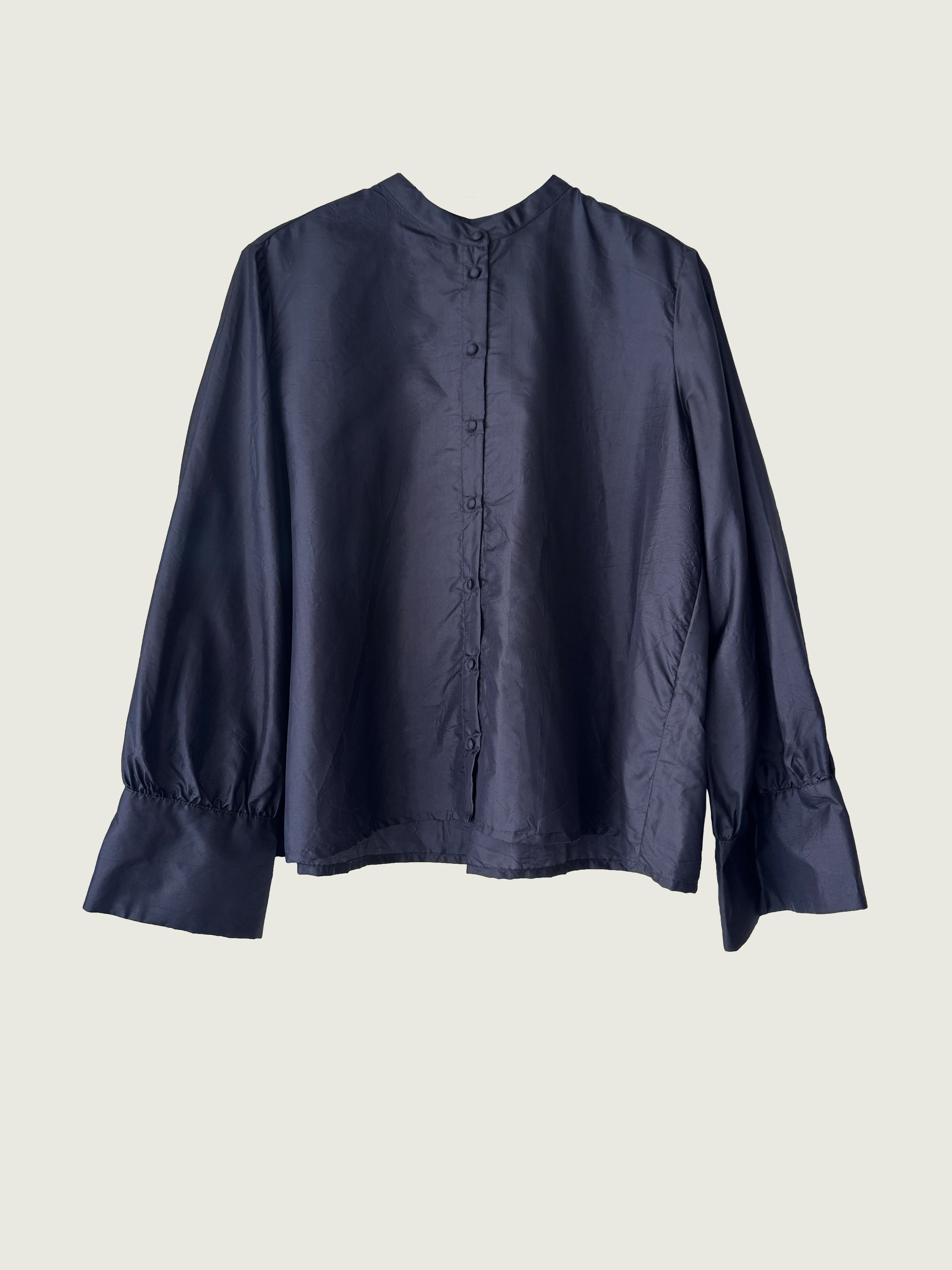 FRANKLIN SILK SHIRT NAVY