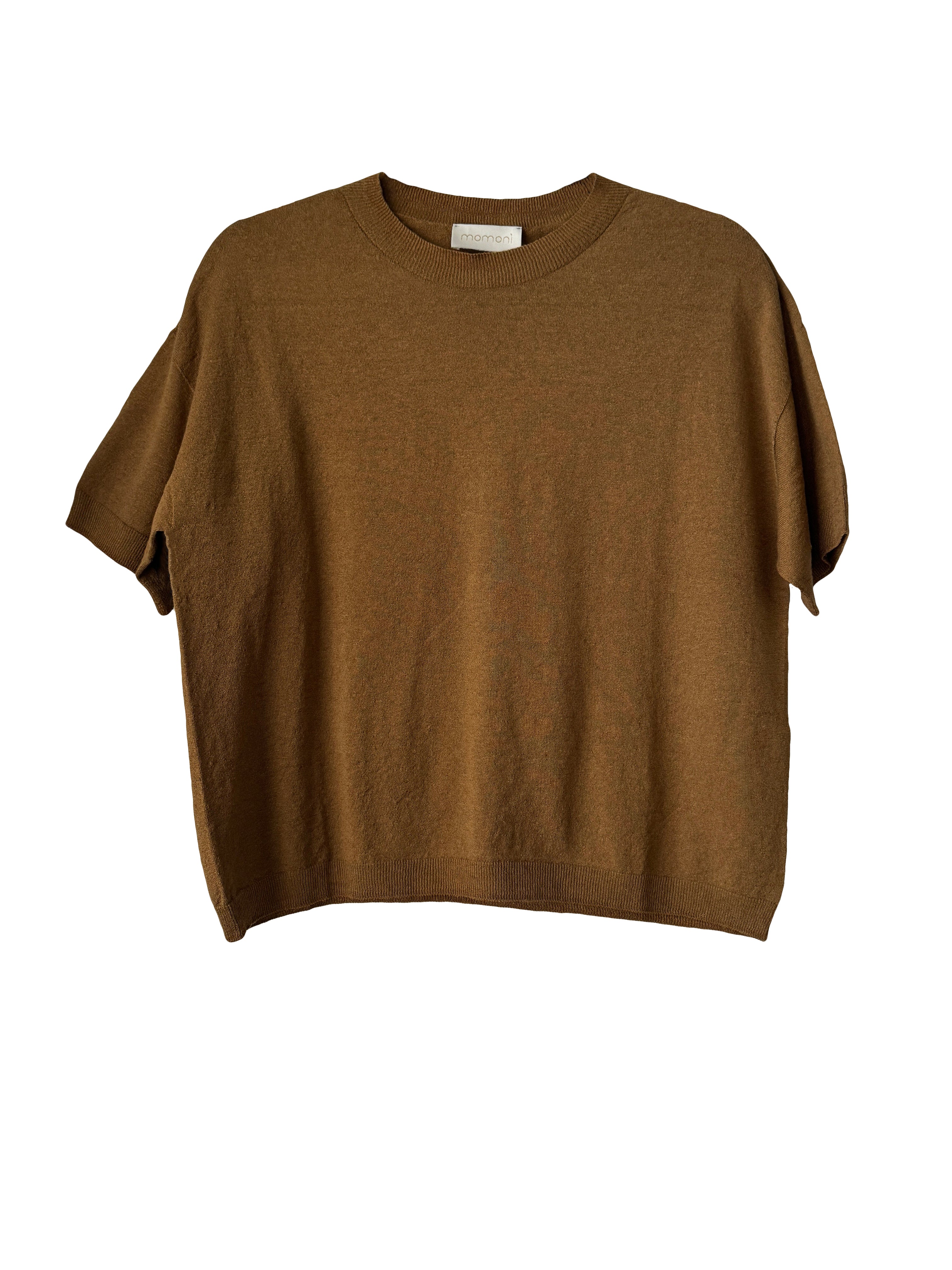 JACINTO LINEN MIX T SHIRT CARAMEL