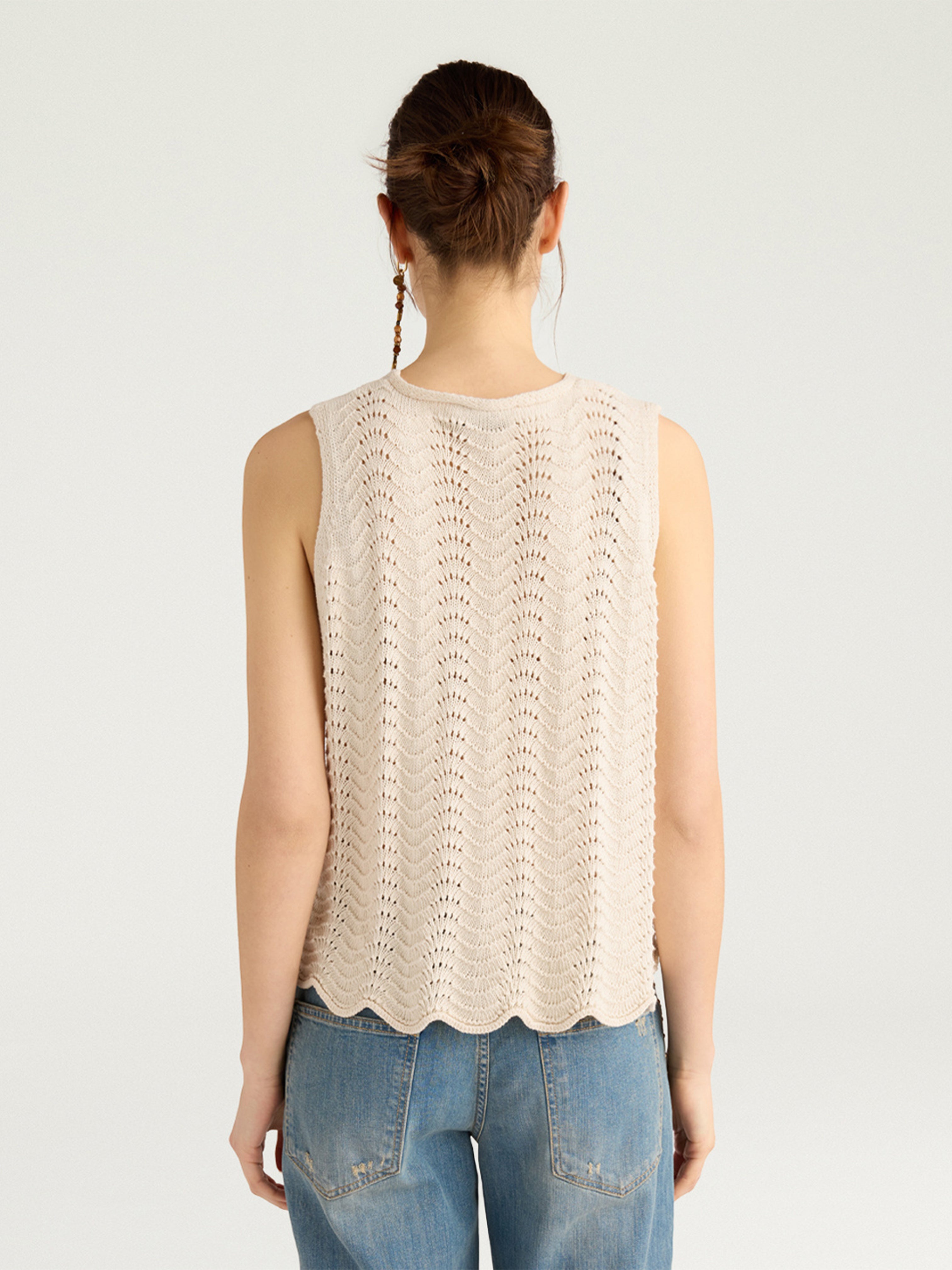 LEON KNIT GILET CREAM