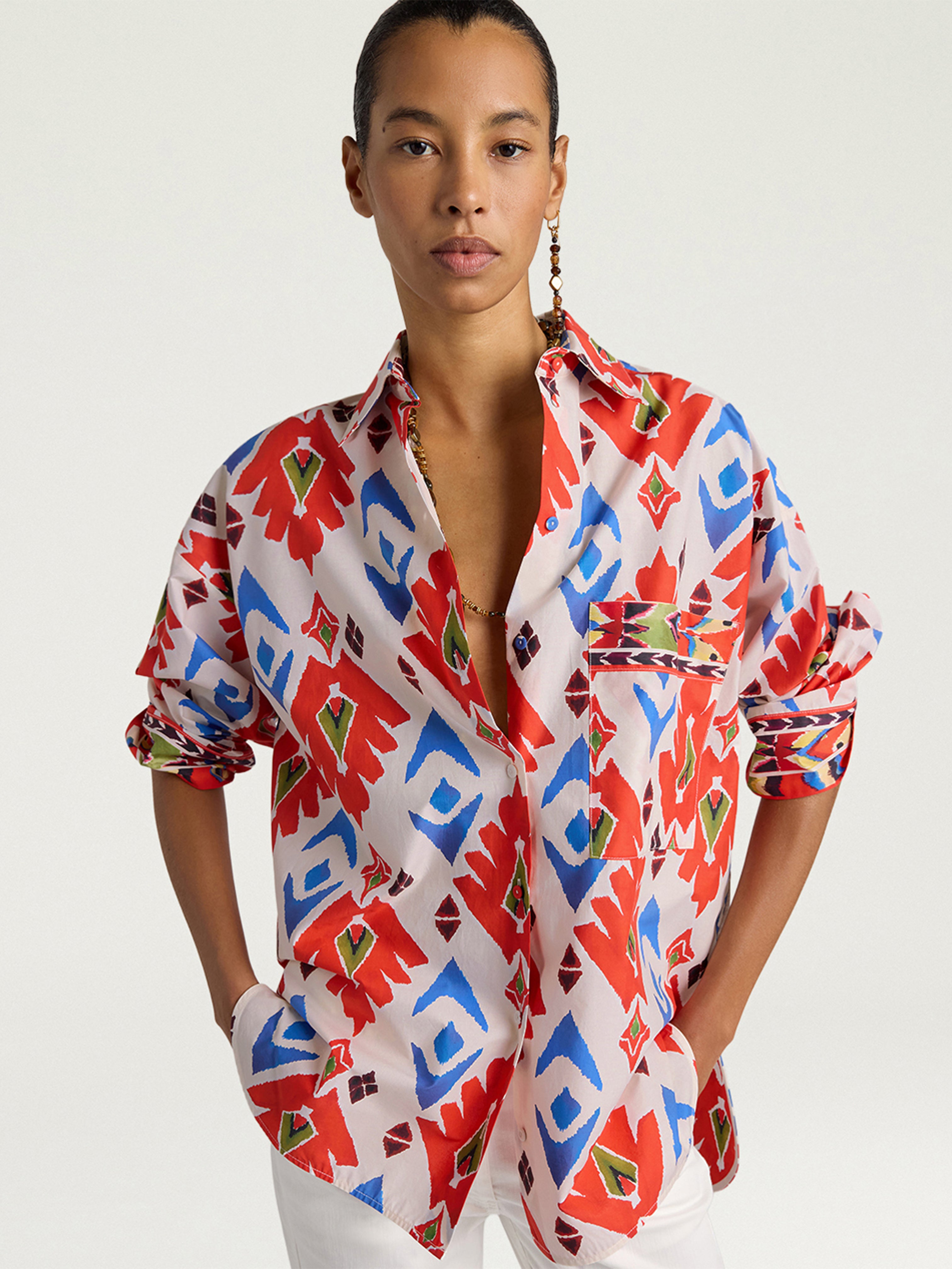 LUCHA PRINT SHIRT RED/BLUE MULTICOLOUR