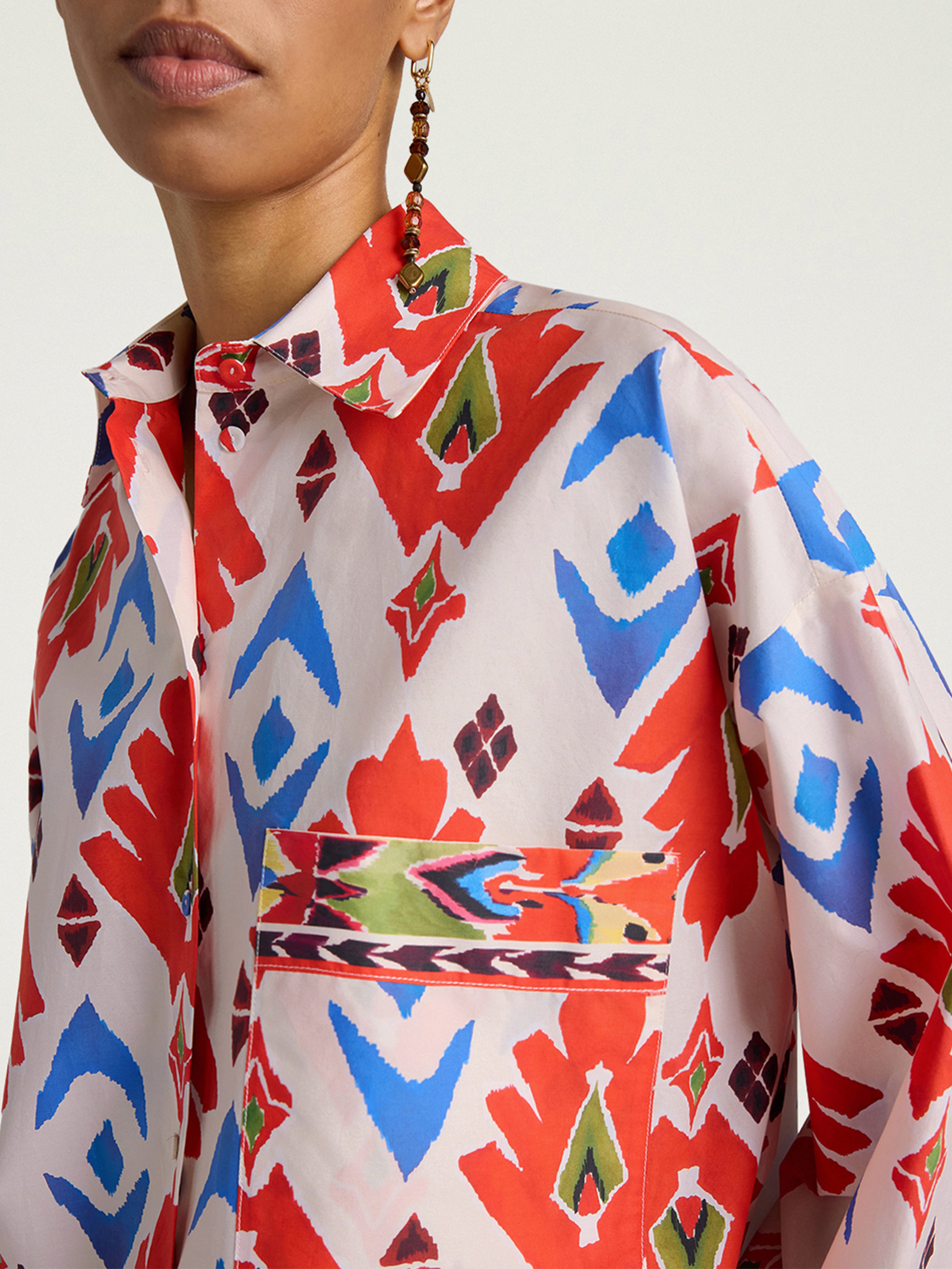 LUCHA PRINT SHIRT RED/BLUE MULTICOLOUR