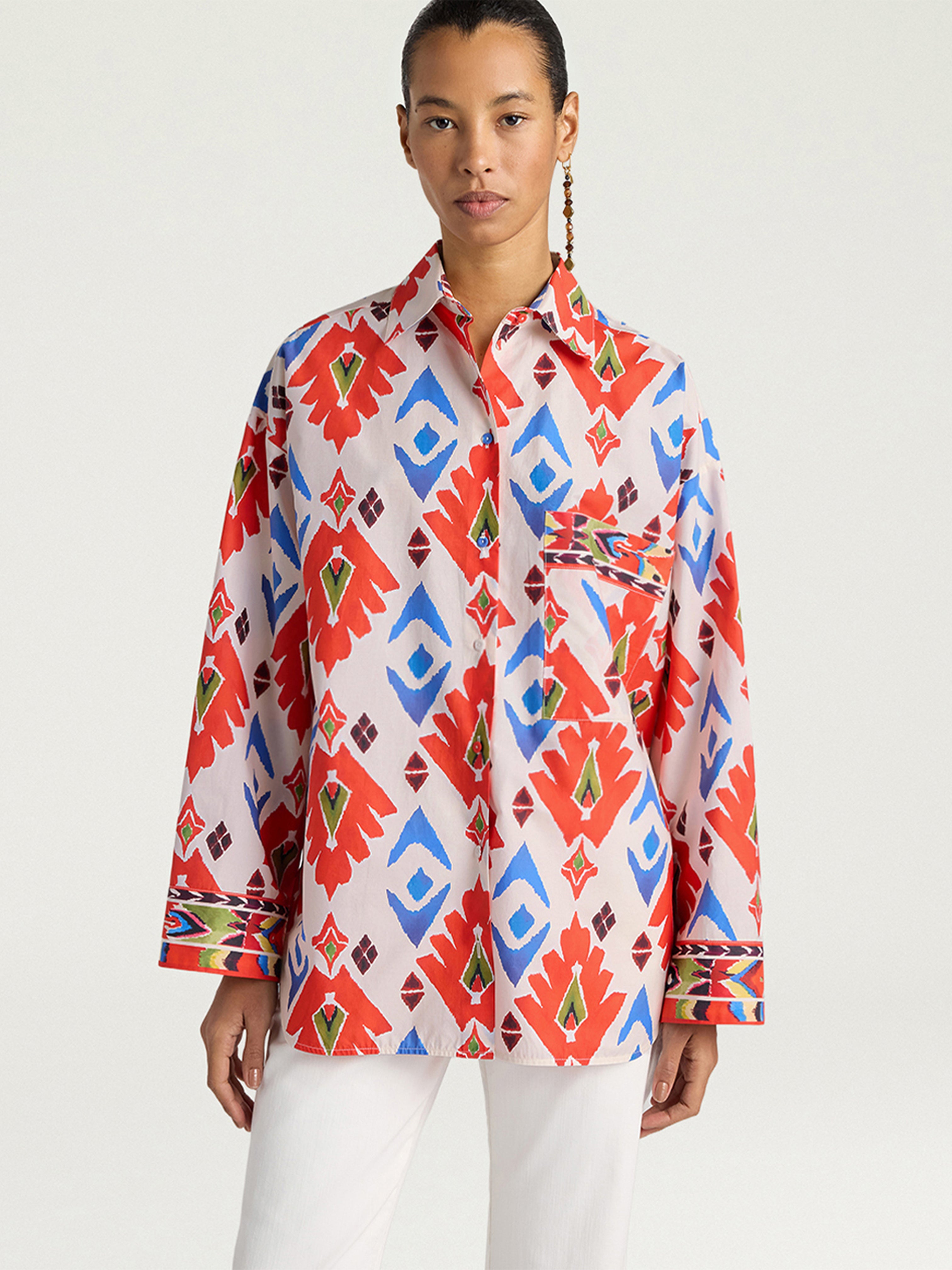 LUCHA PRINT SHIRT RED/BLUE MULTICOLOUR