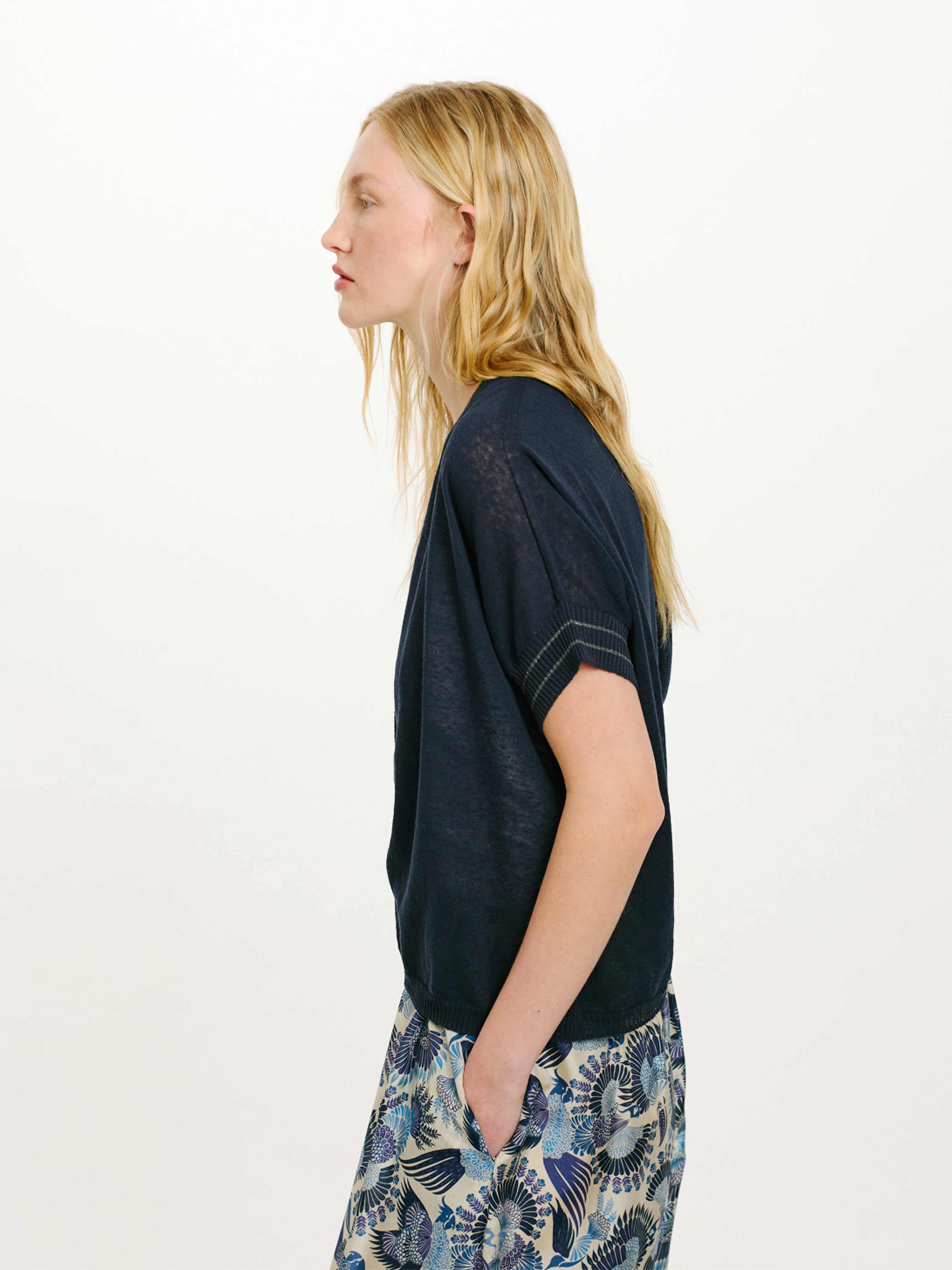 PRIPRIOCA KNIT CARDIGAN BLUE