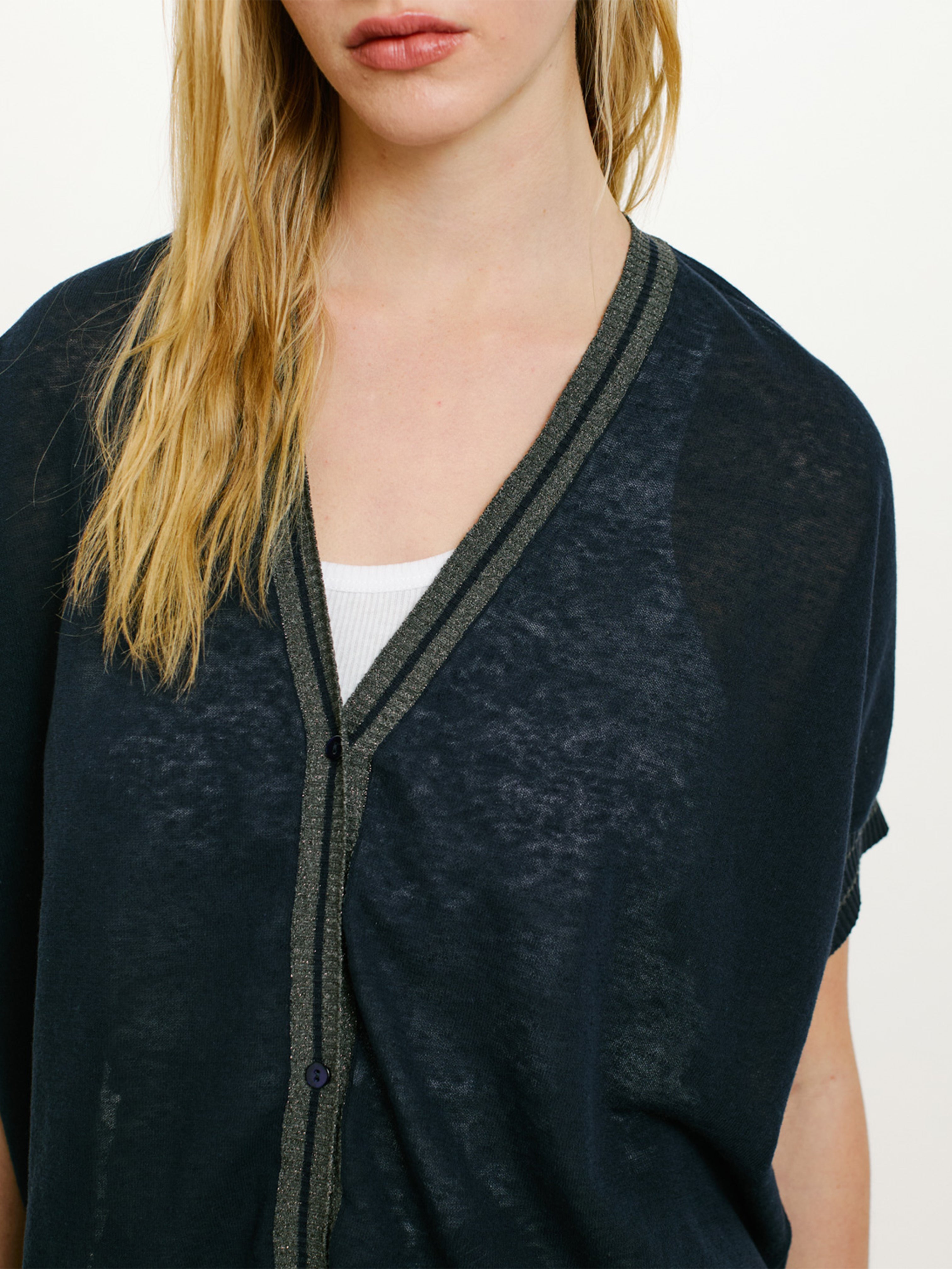 PRIPRIOCA KNIT CARDIGAN BLUE