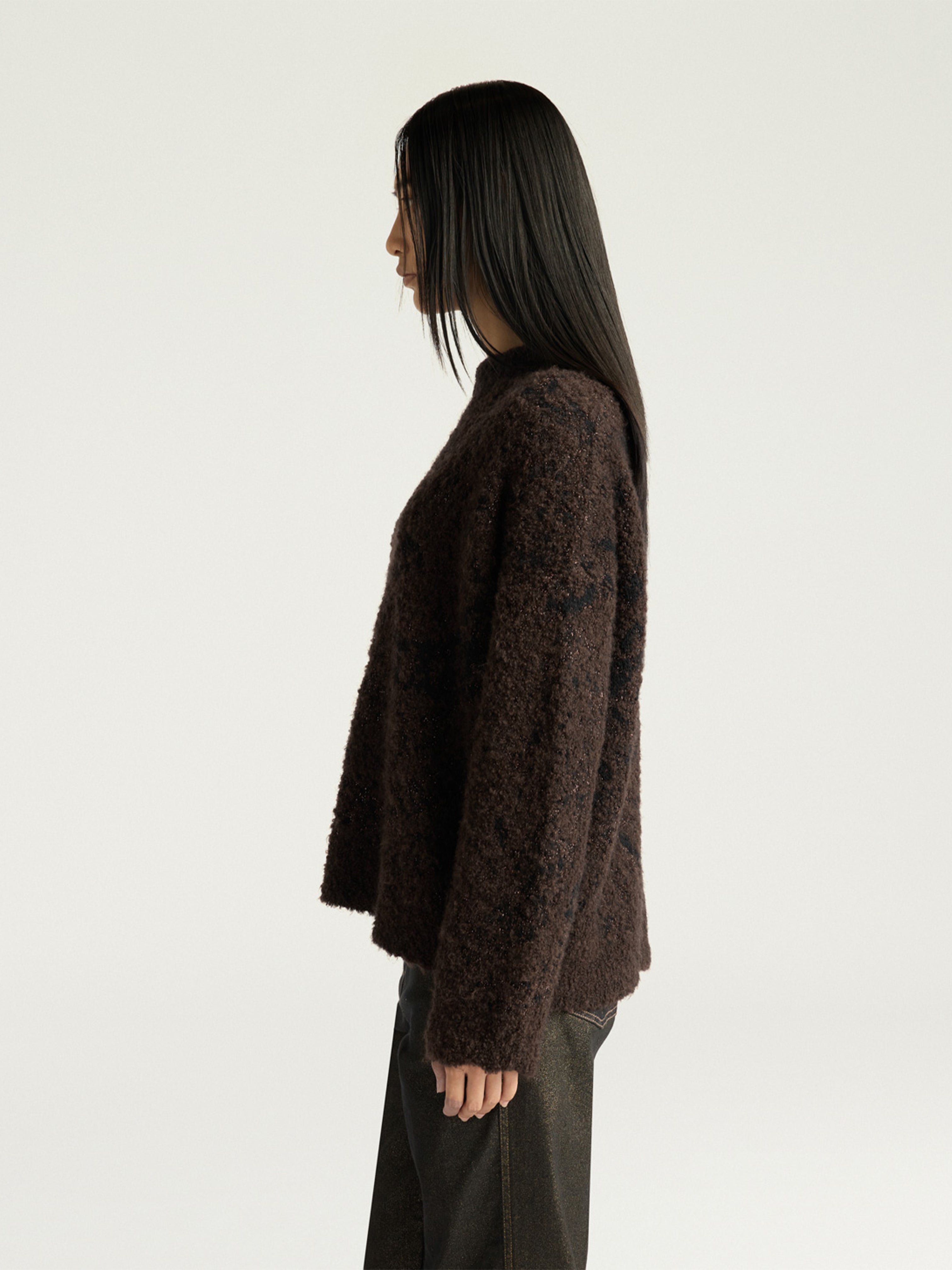 STELLA JACQUARD SWEATER CHOCOLATE