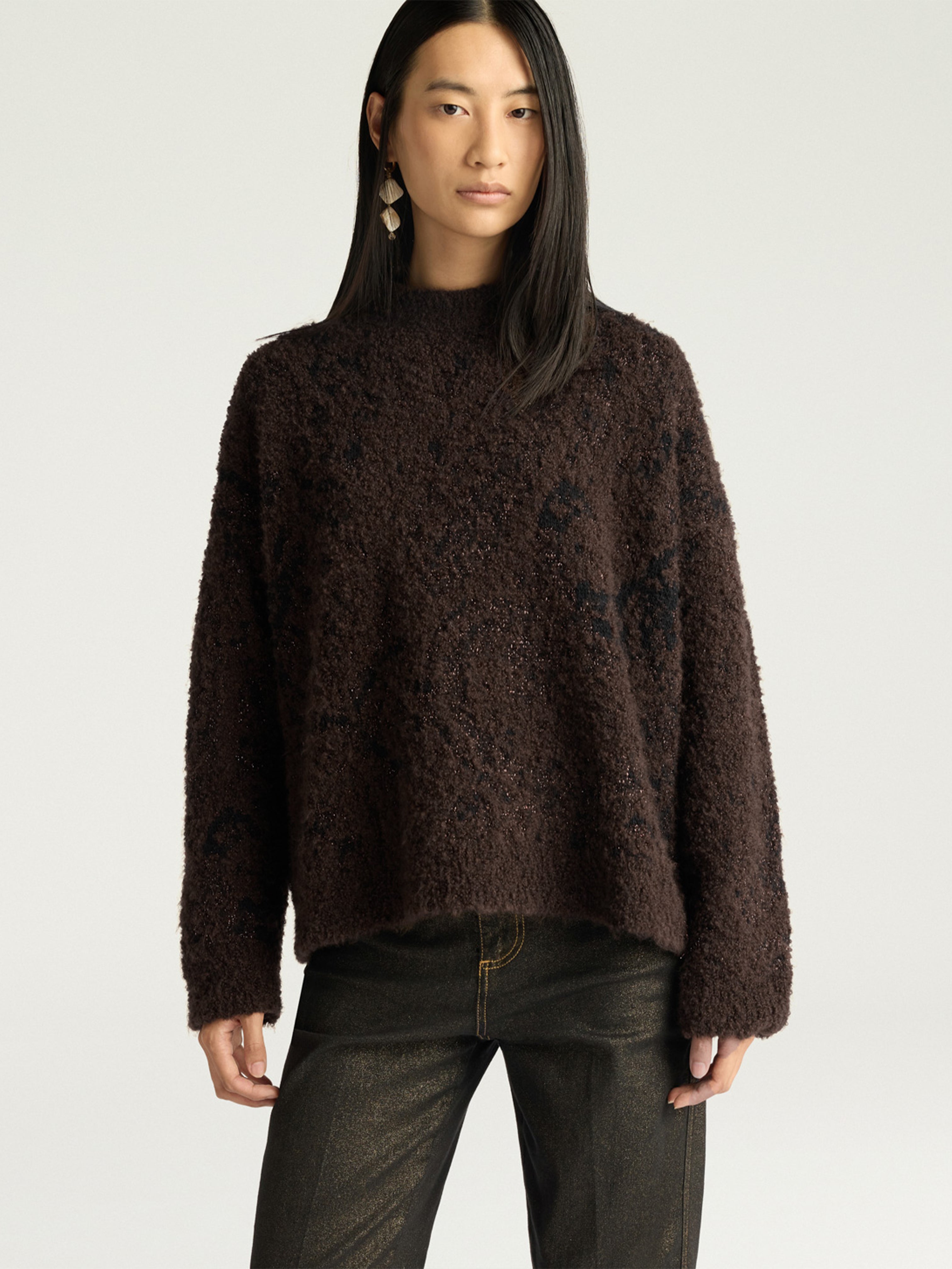 STELLA JACQUARD SWEATER CHOCOLATE