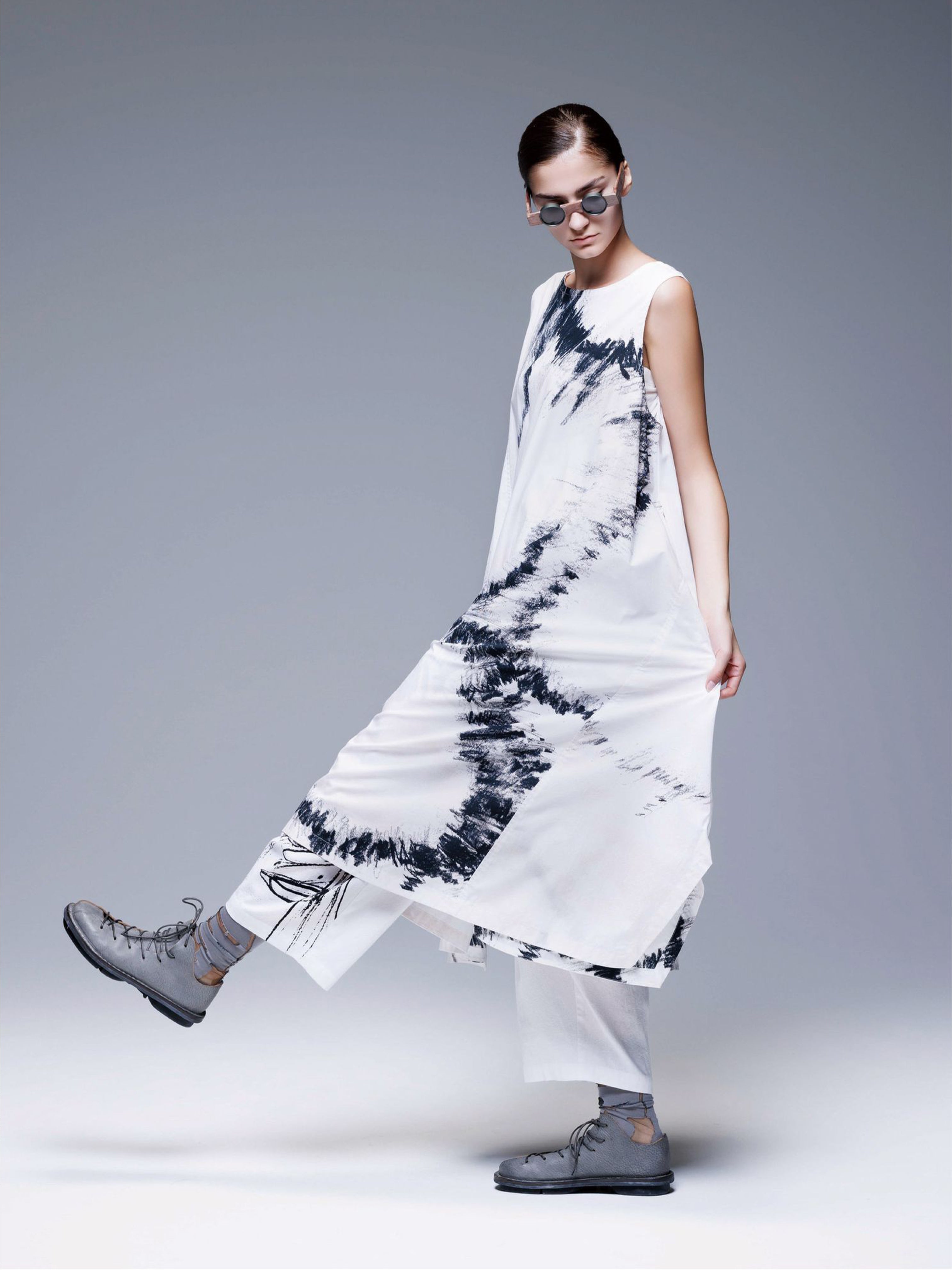 PRINT PANT WHITE/BLACK