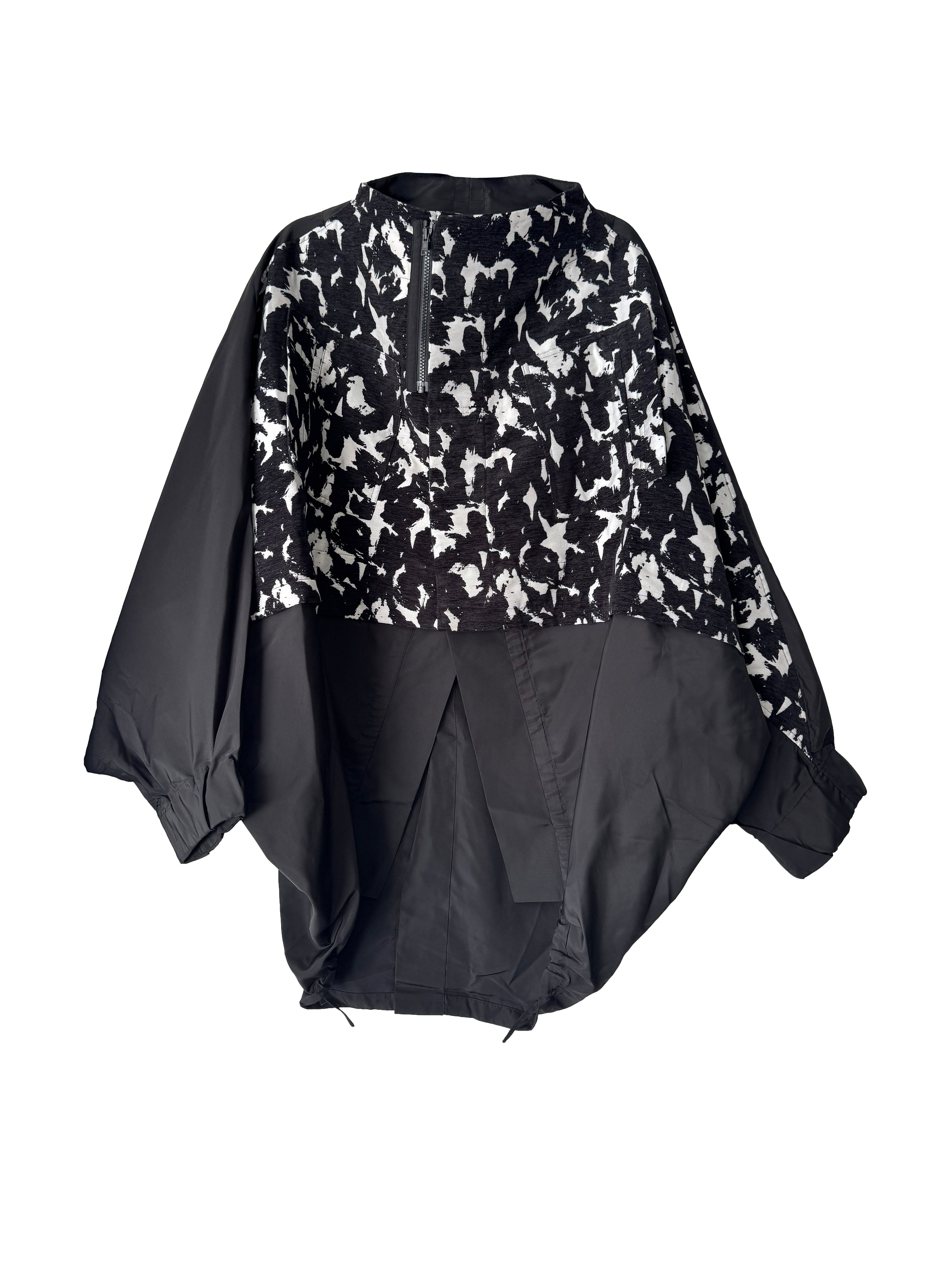 FLOCKED JACKET BLACK COMBO