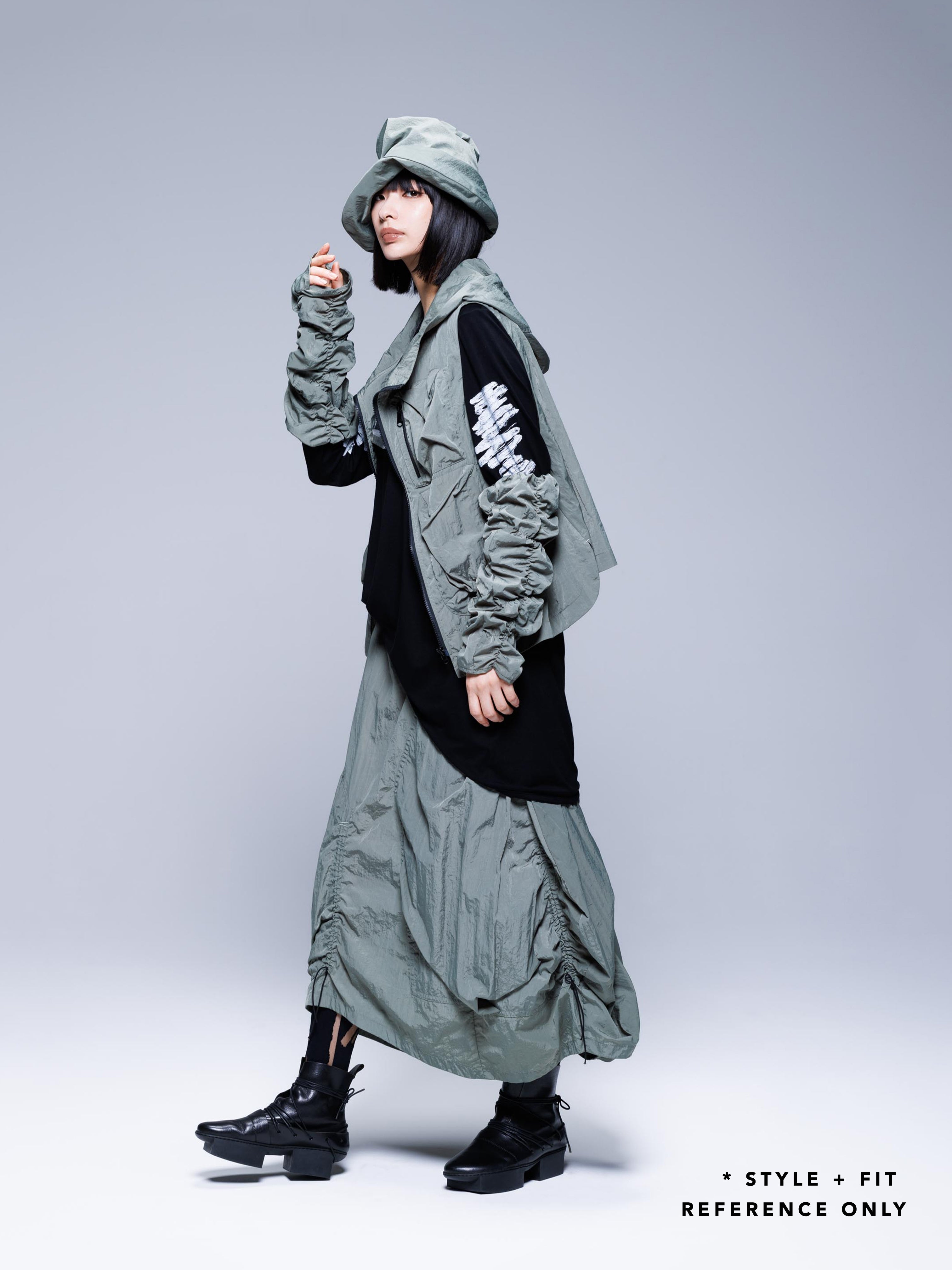 HOODED POCKET VEST GREY