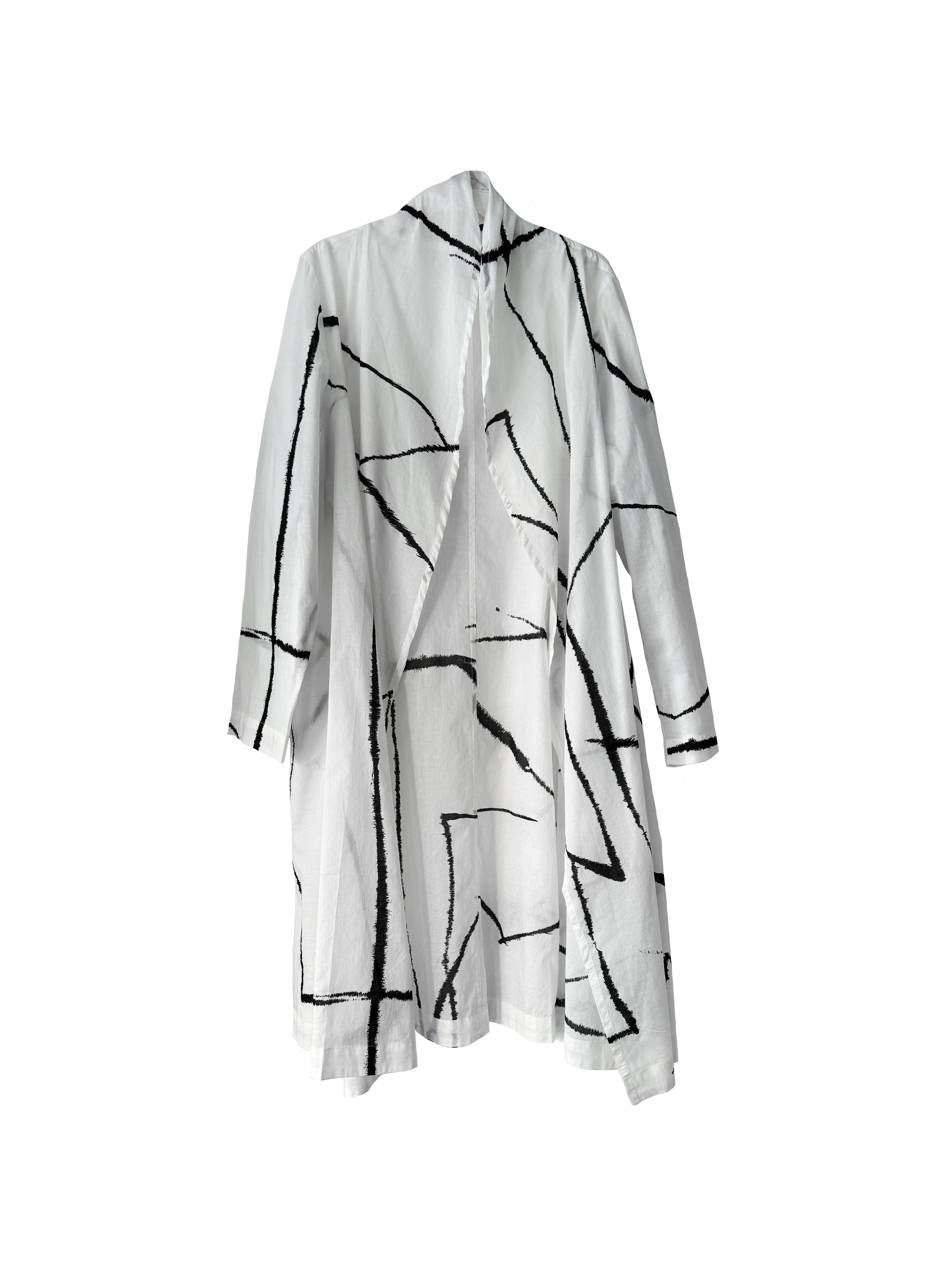 ABSTRACT DUSTER WHITE/BLACK