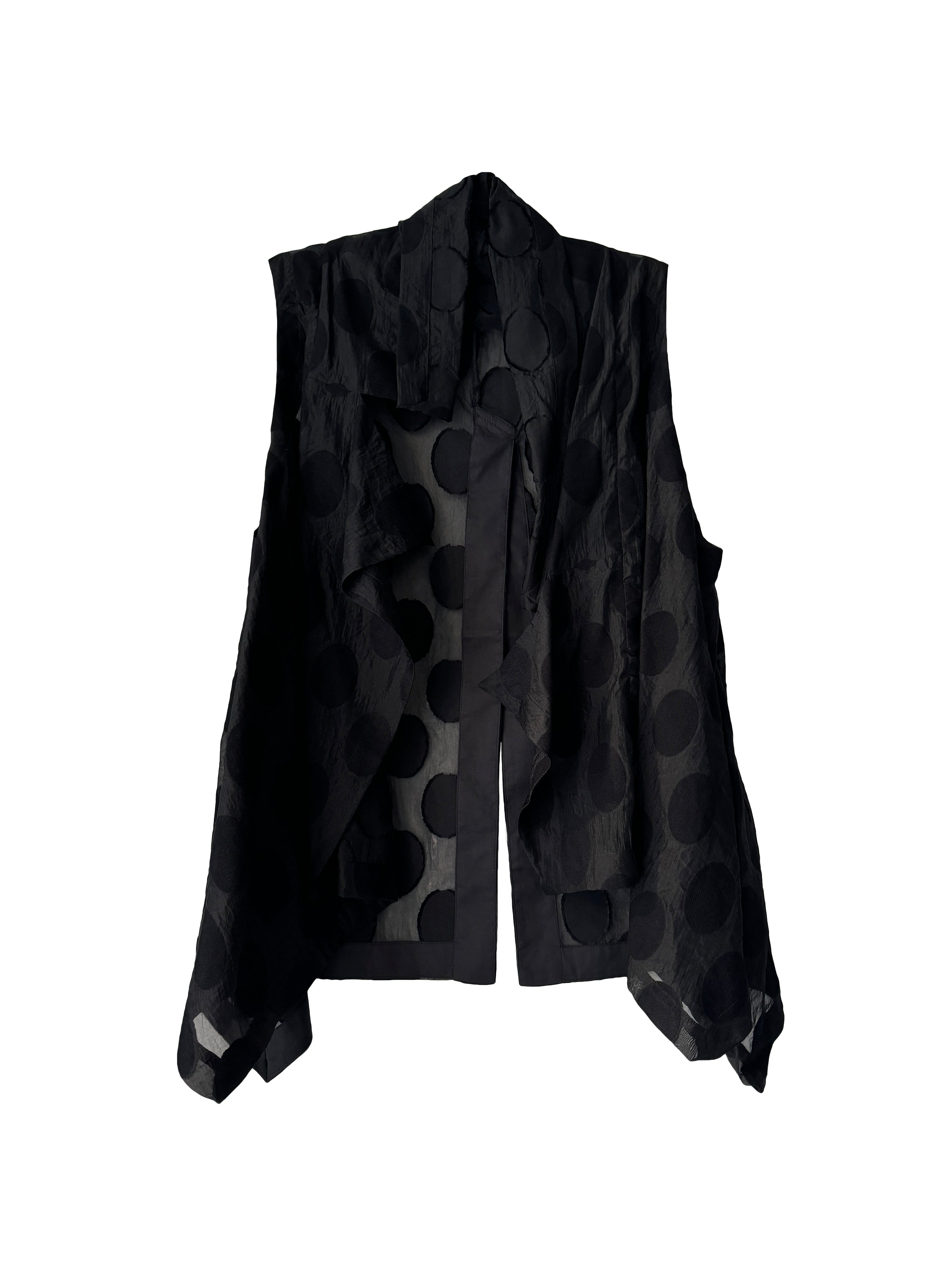 SHEER SPOT VEST BLACK