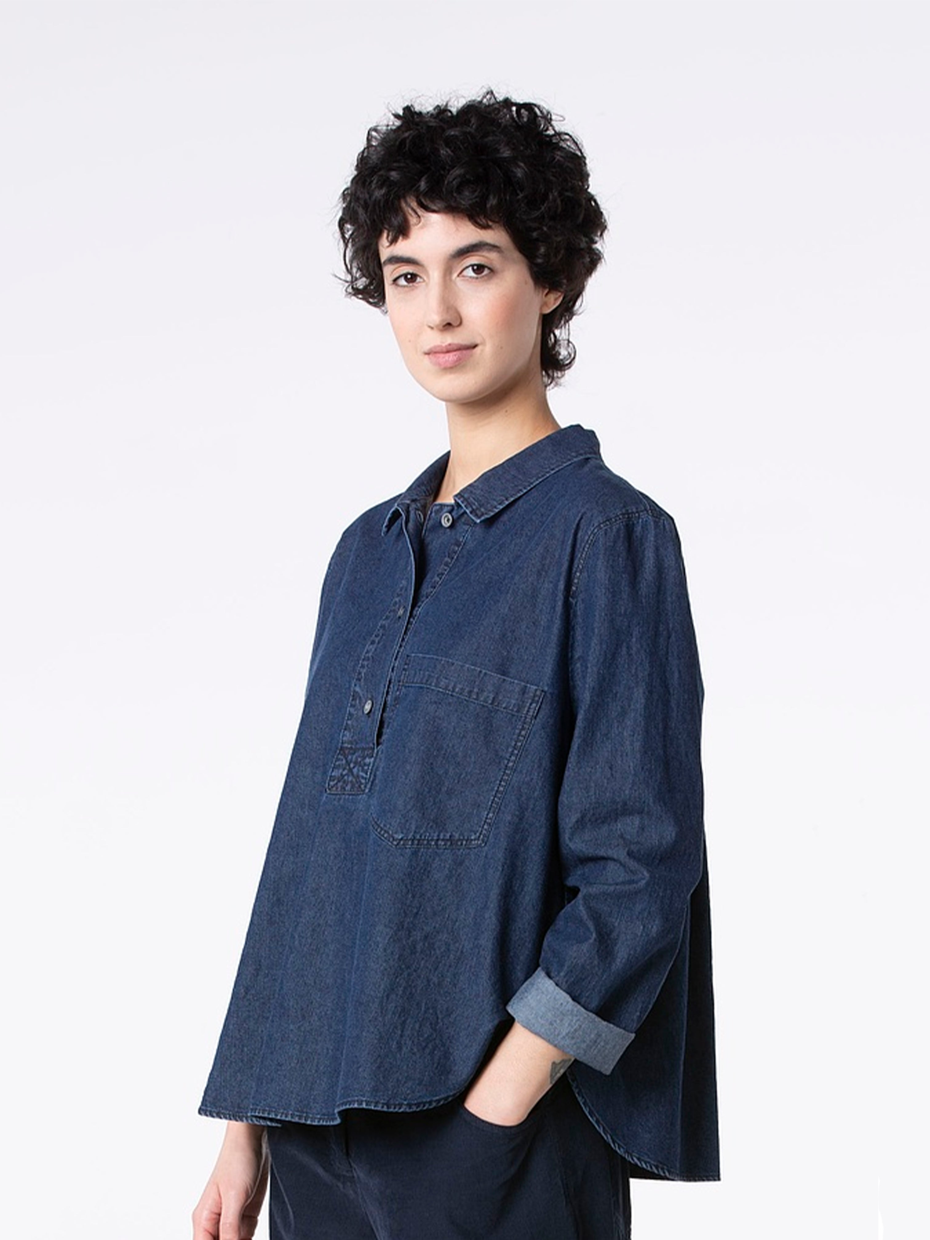 A-LINE SHIRT WASH DENIM