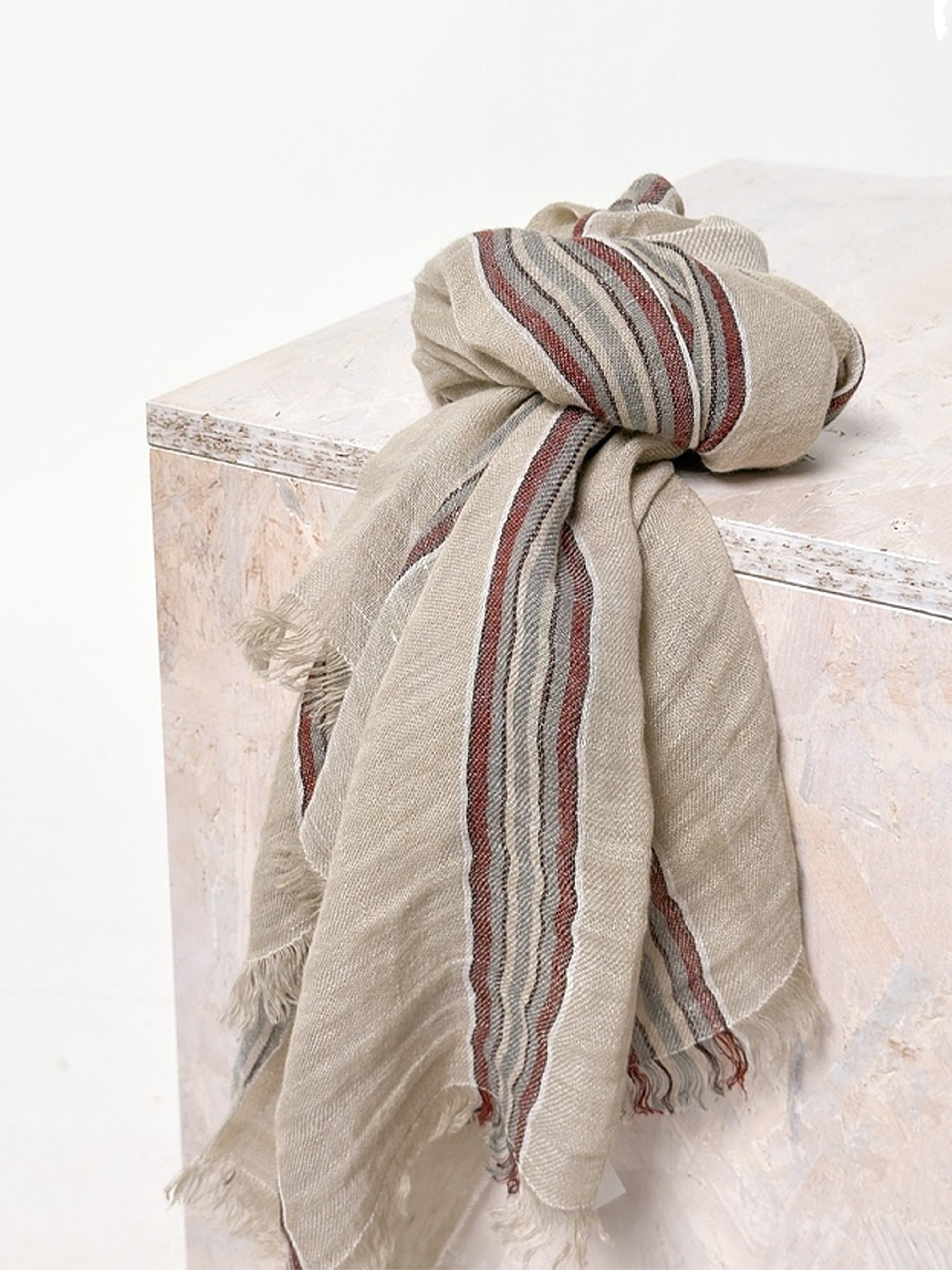 LINEN COTTON SCARF 610 NETTLE
