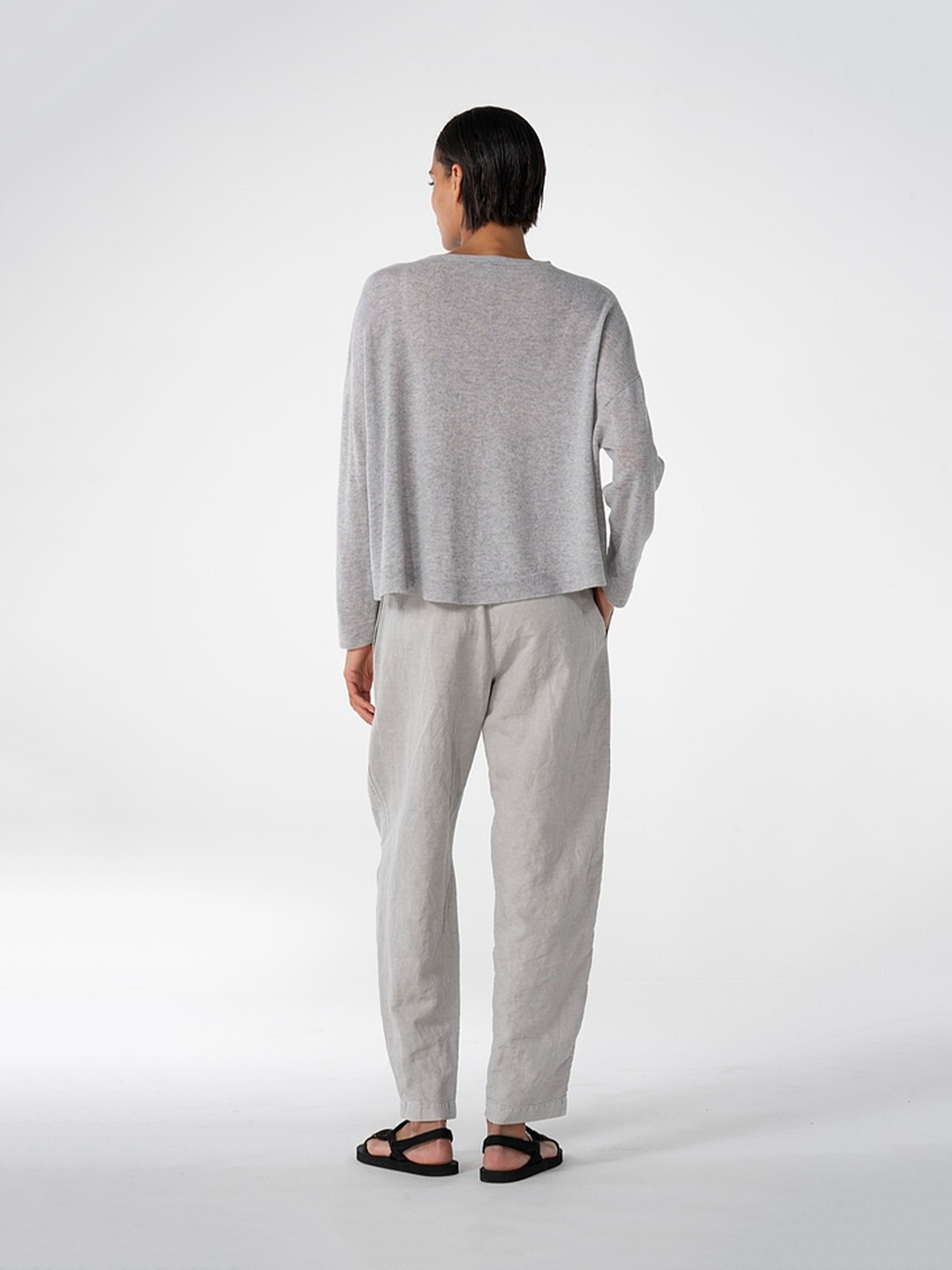 LINEN COTTON PANT 636 CHALK