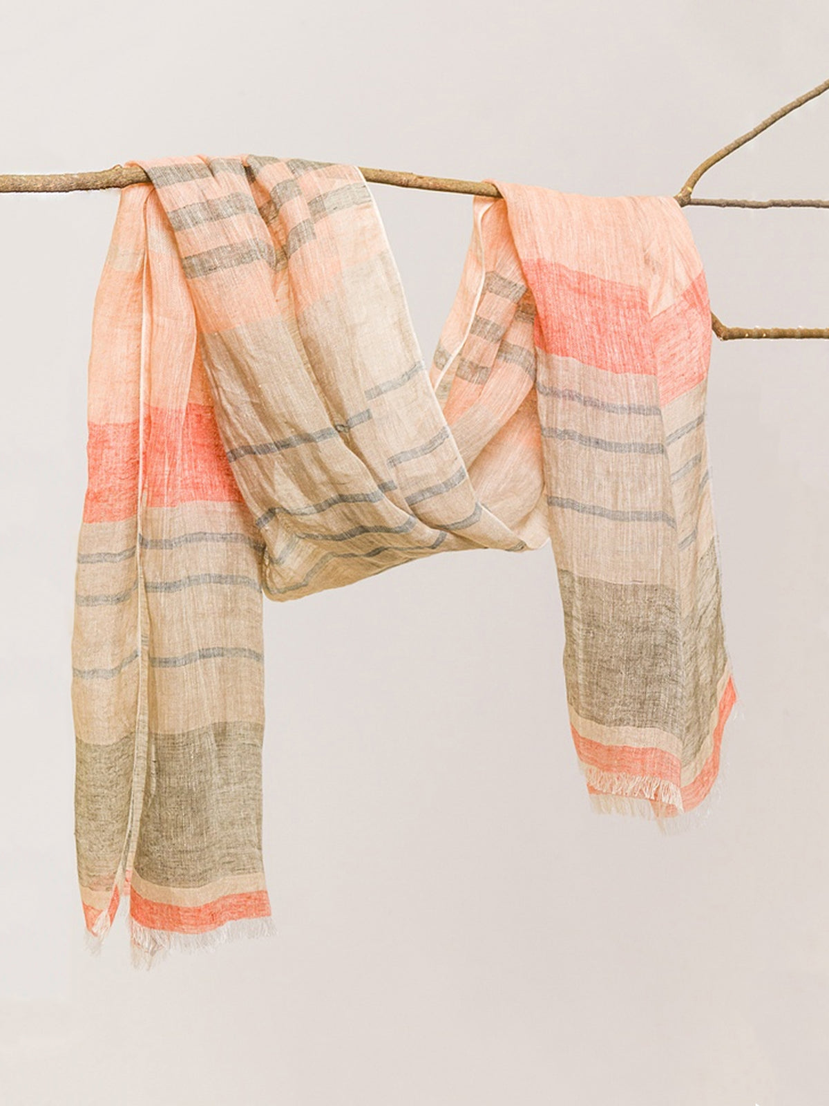 LINEN ISCHIKO SCARF 603 RUST