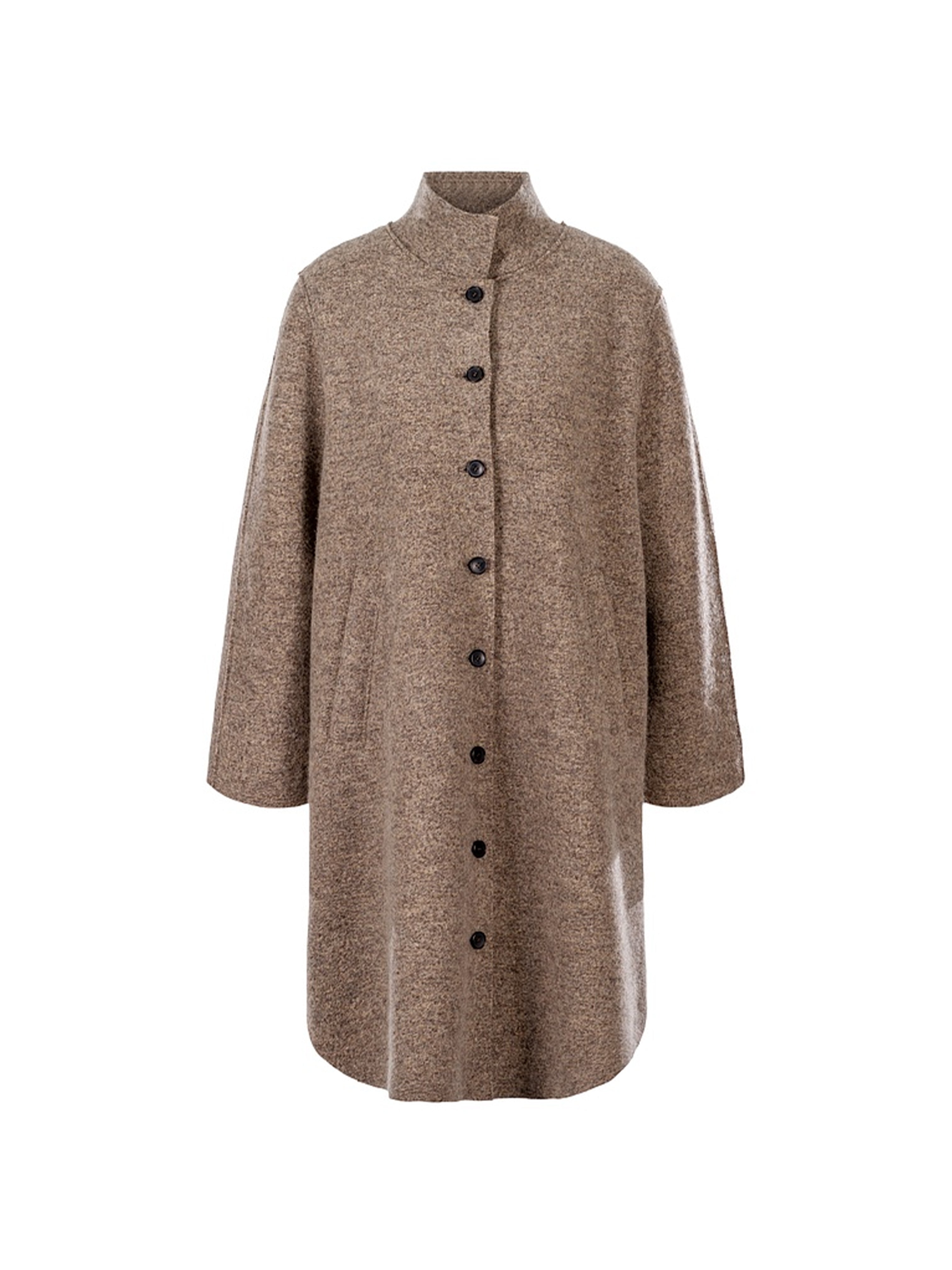 A LINE WOOL COAT PAVEMENT
