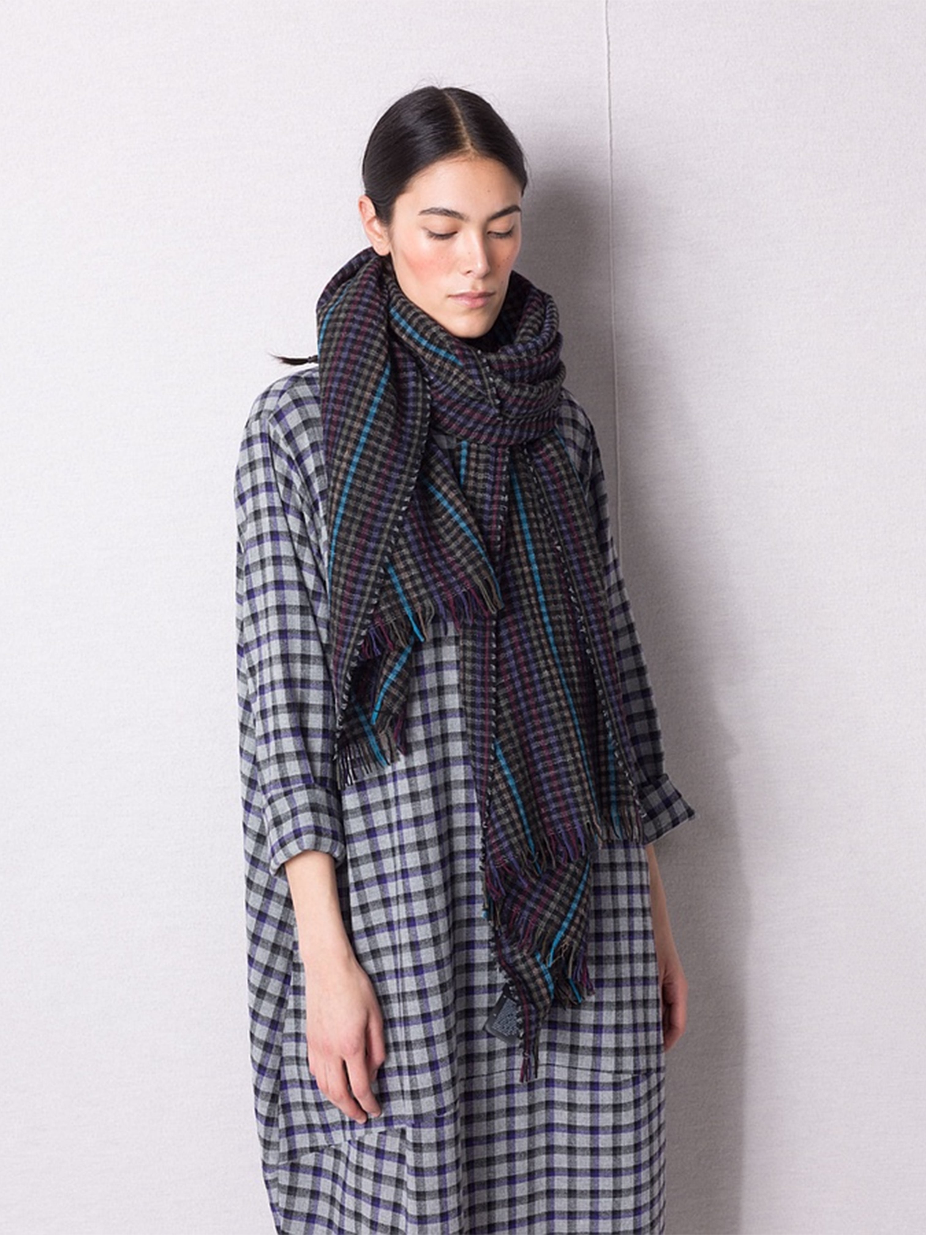 CHECK SCARF MULTI