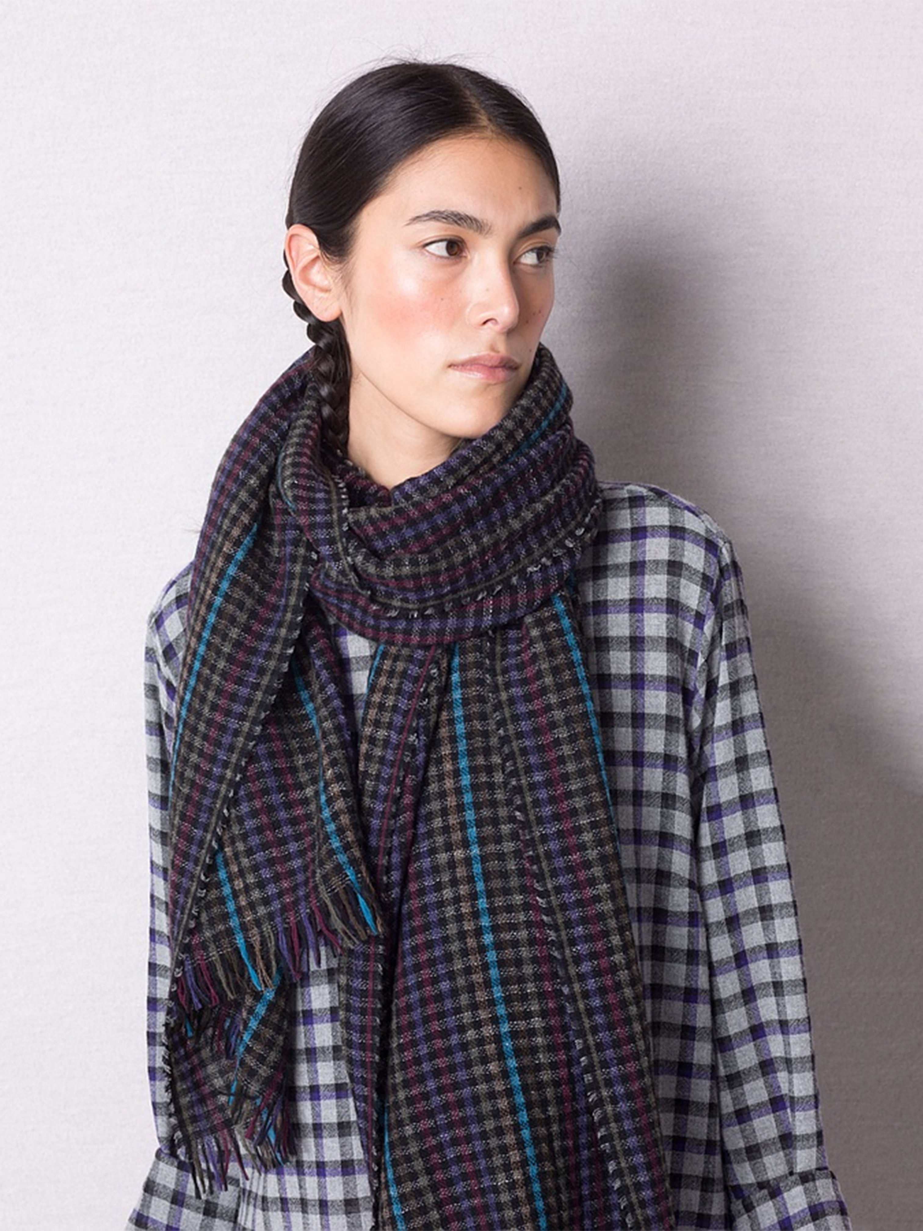CHECK SCARF MULTI