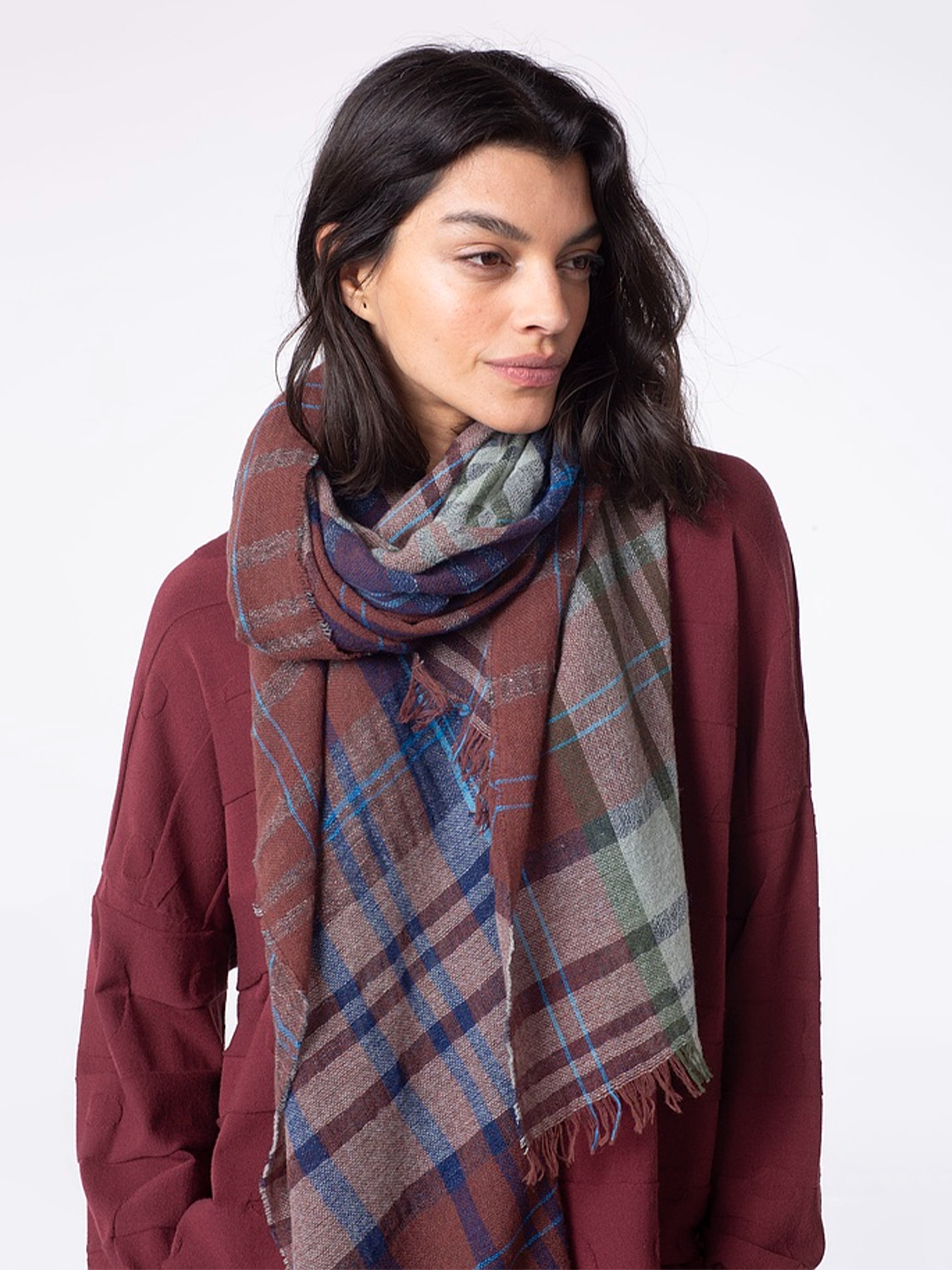 WOOL CASHMERE BLEND SCARF TERRA