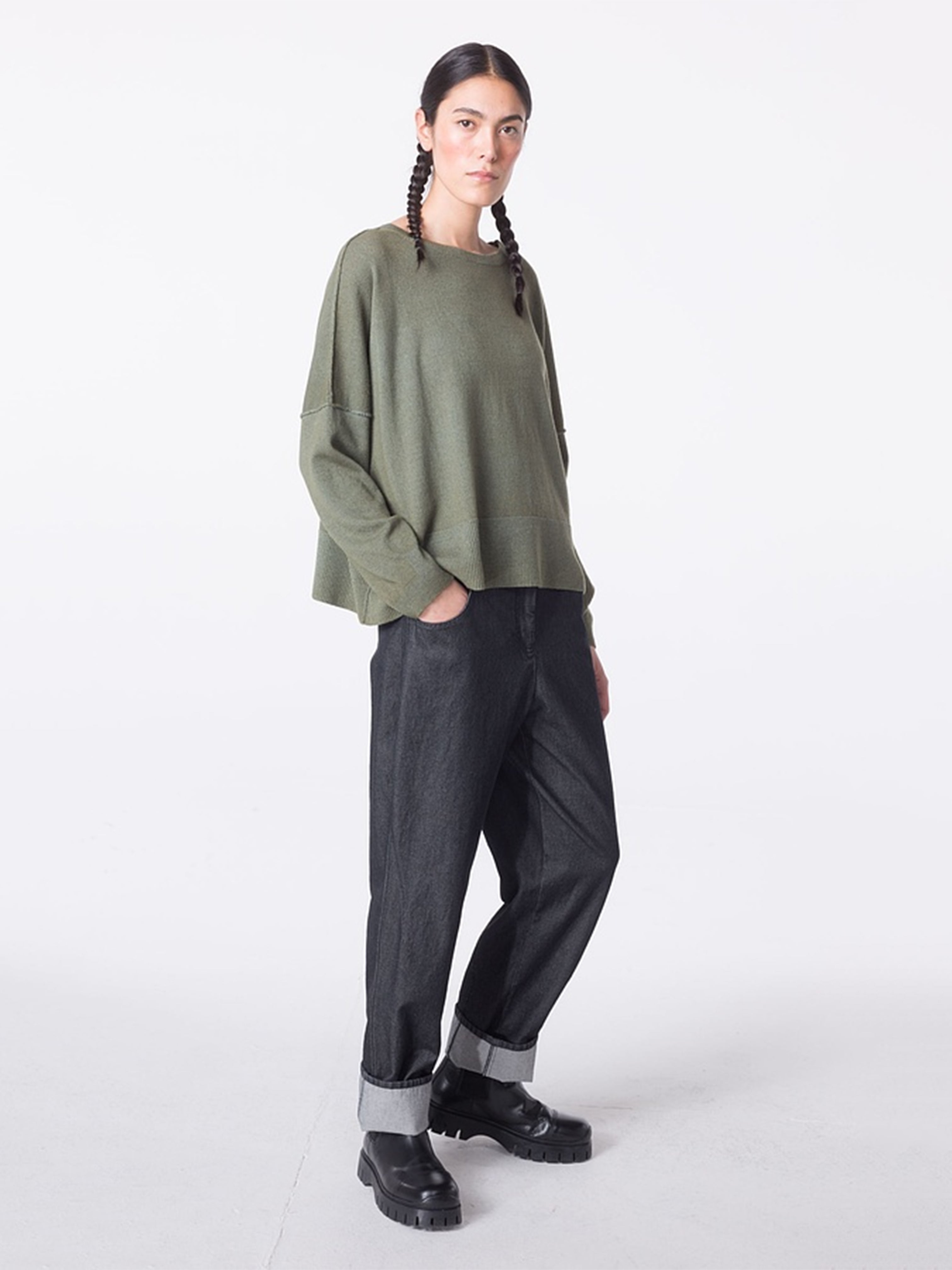 STRAIGHT CUT DENIM PANT BLACK WASH