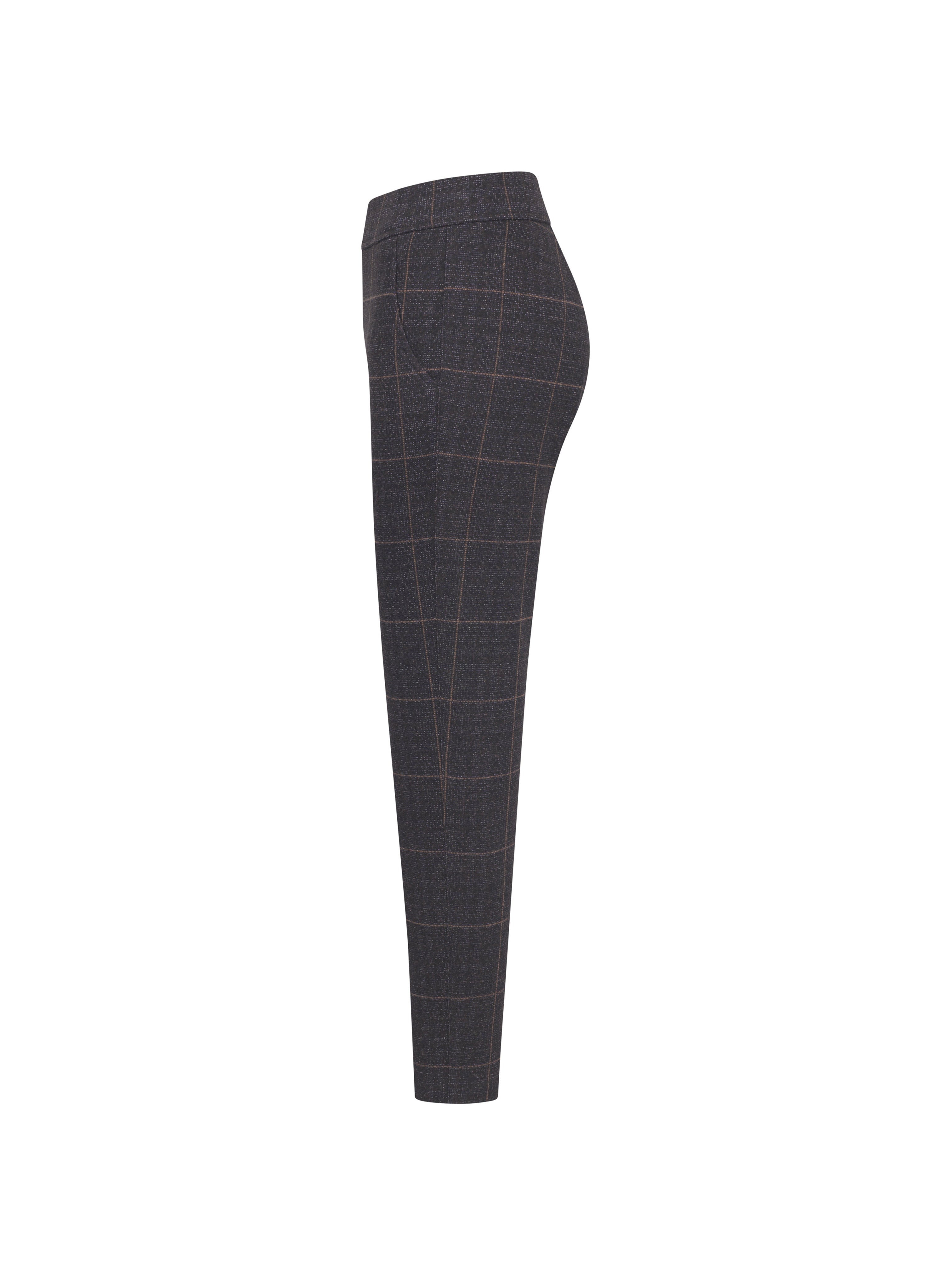 CANDICE O JERSEY PANT JACQUARD CHECK DARK GREY