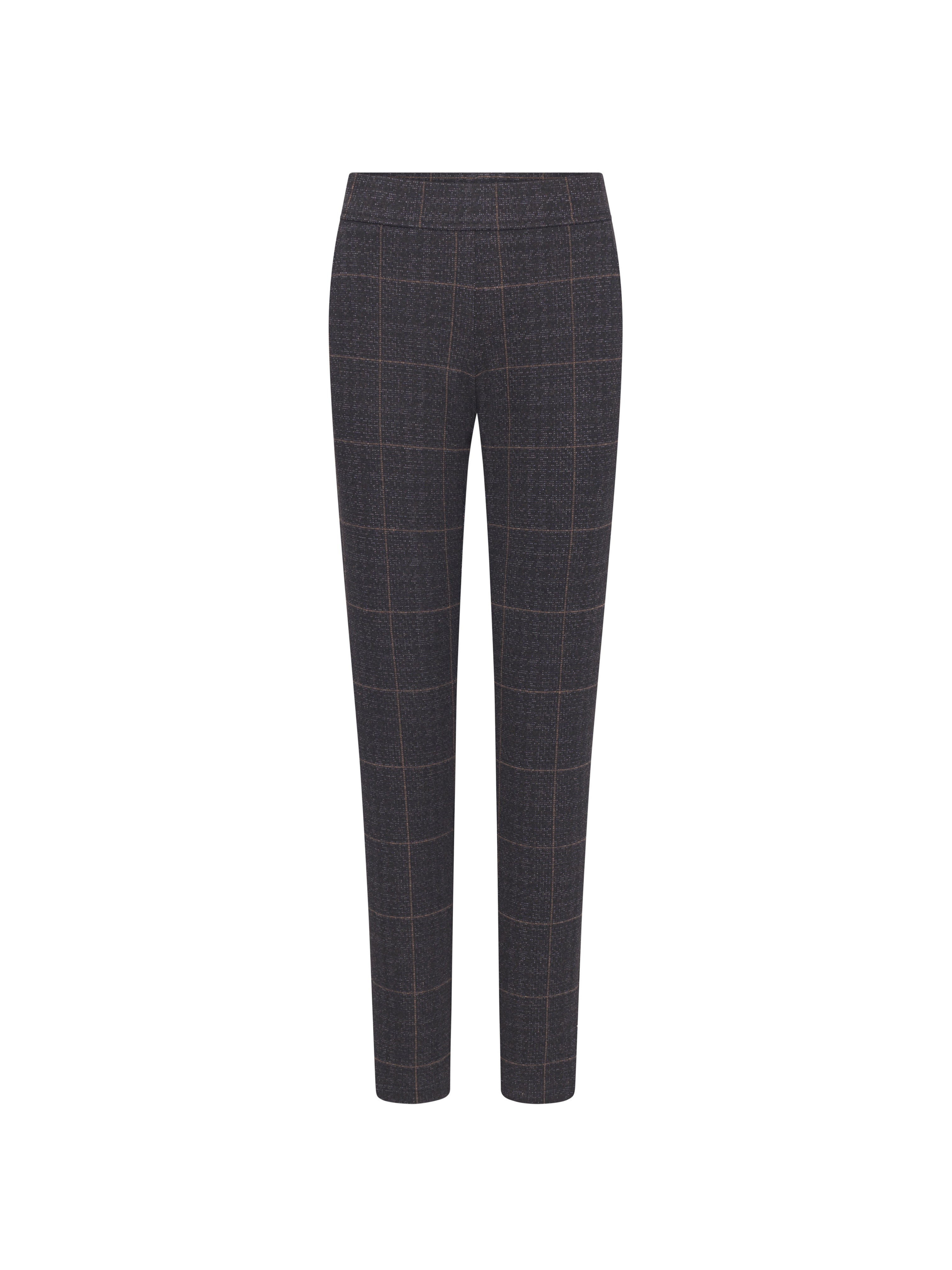 CANDICE O JERSEY PANT JACQUARD CHECK DARK GREY