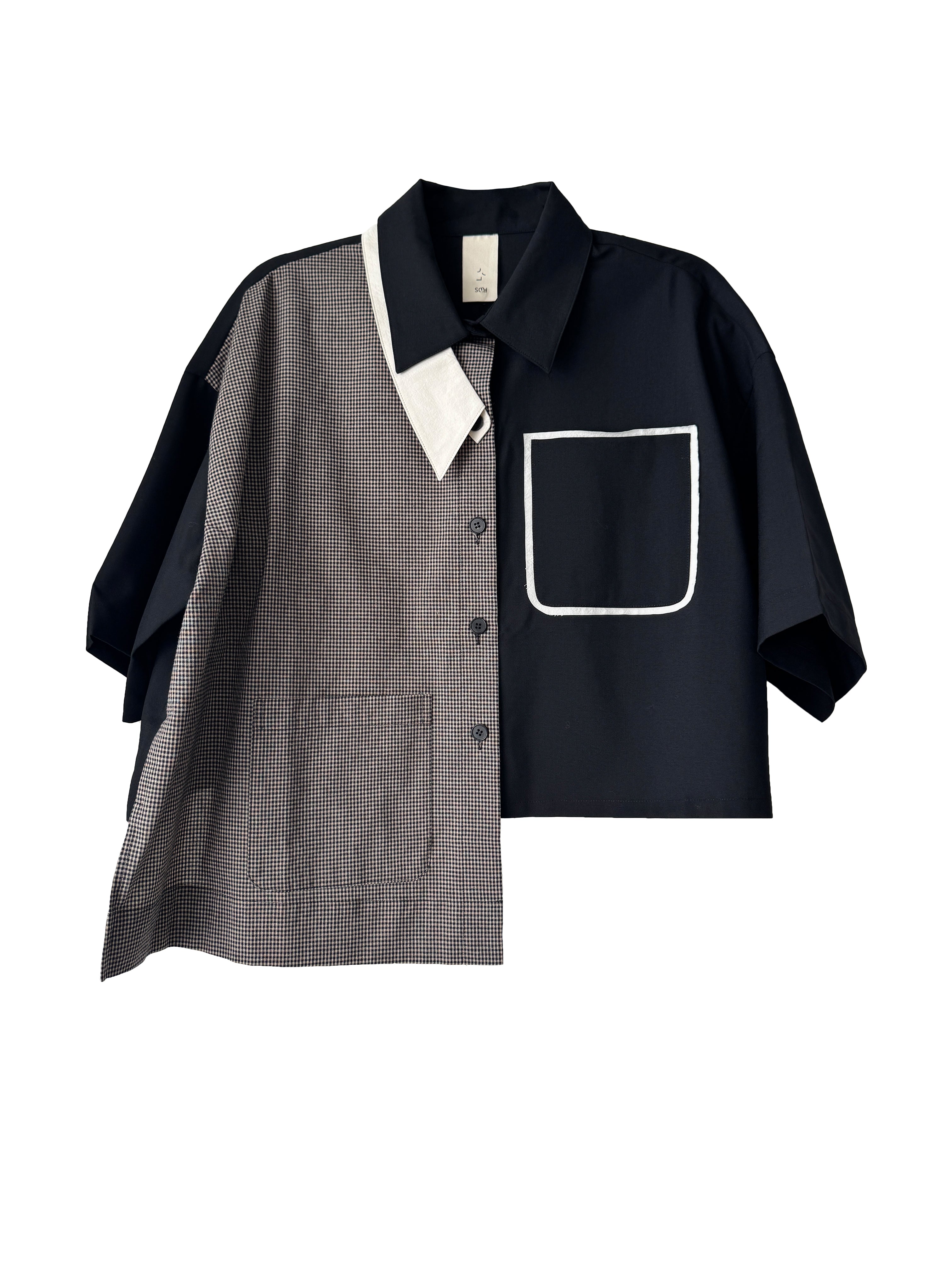 CHECK ASYMMETRIC SHIRT BLACK/CHECK